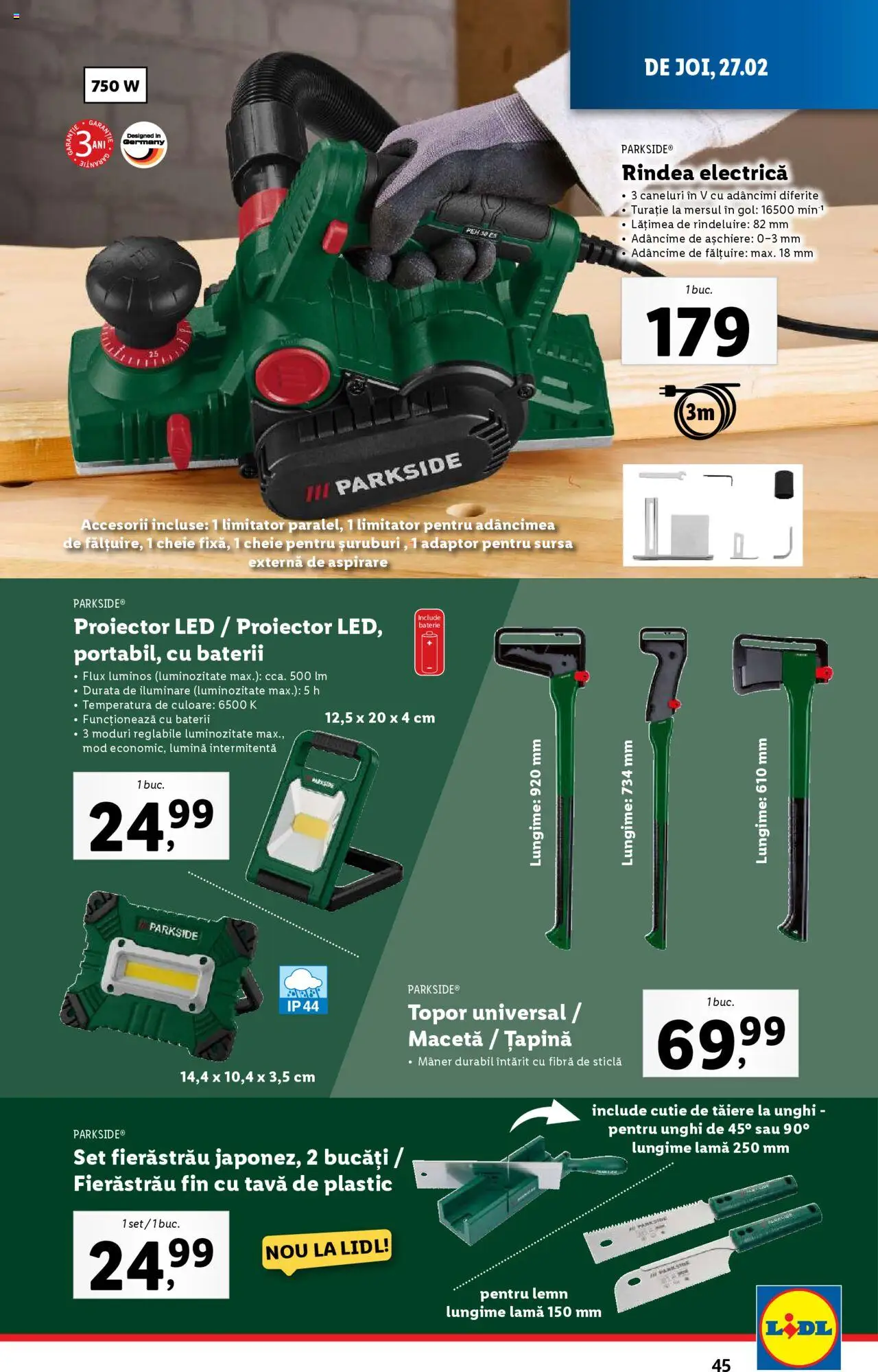 Catalog LIDL 24 Februarie - 2 Martie 2025 | Pagina 45 | Produse: Mâner, Babak, Cutie, Baterie