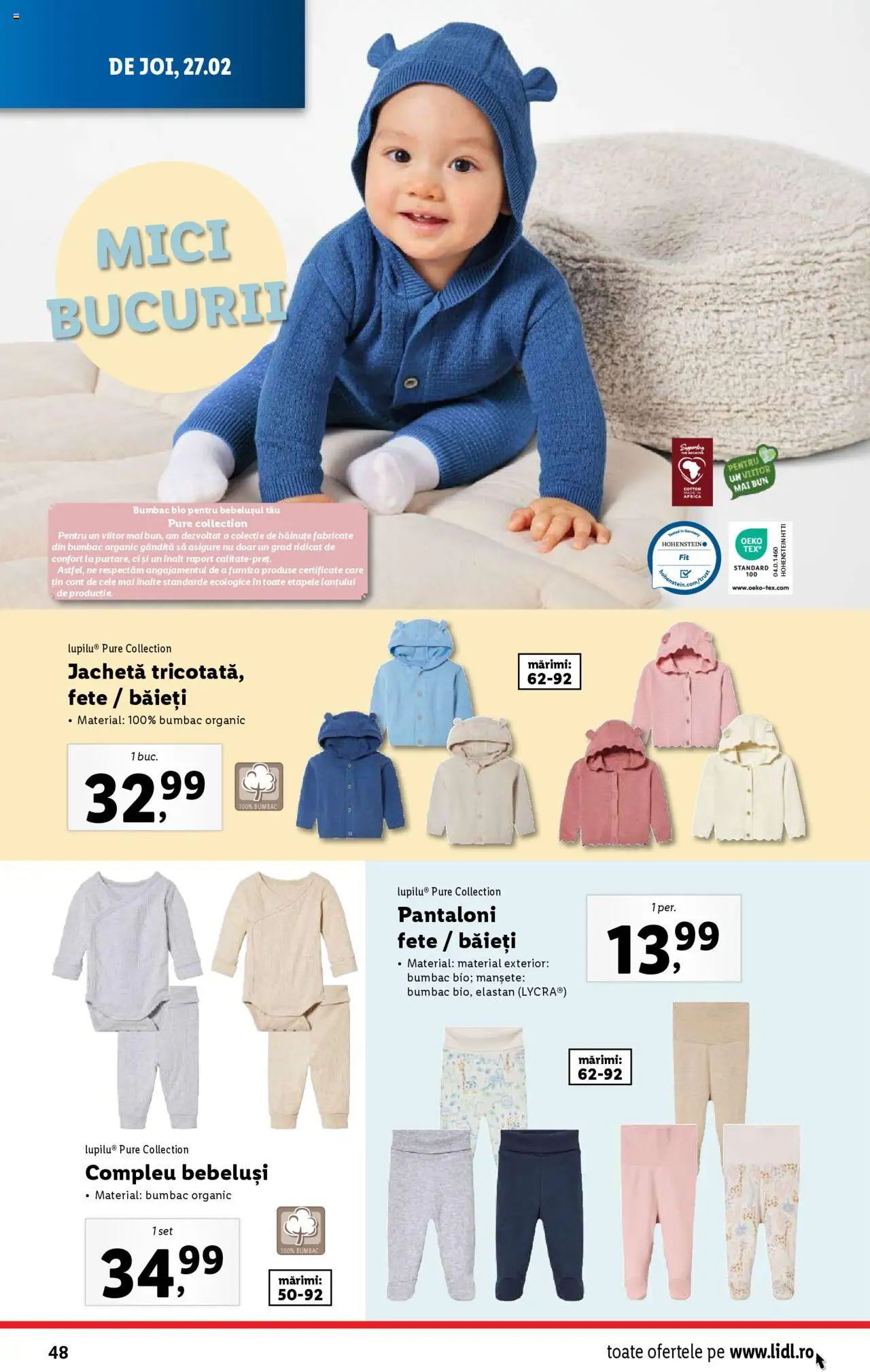 Catalog LIDL 24 Februarie - 2 Martie 2025 | Pagina 48 | Produse: Şerit ödül, Compleu bebeluși, Mici, Pantaloni