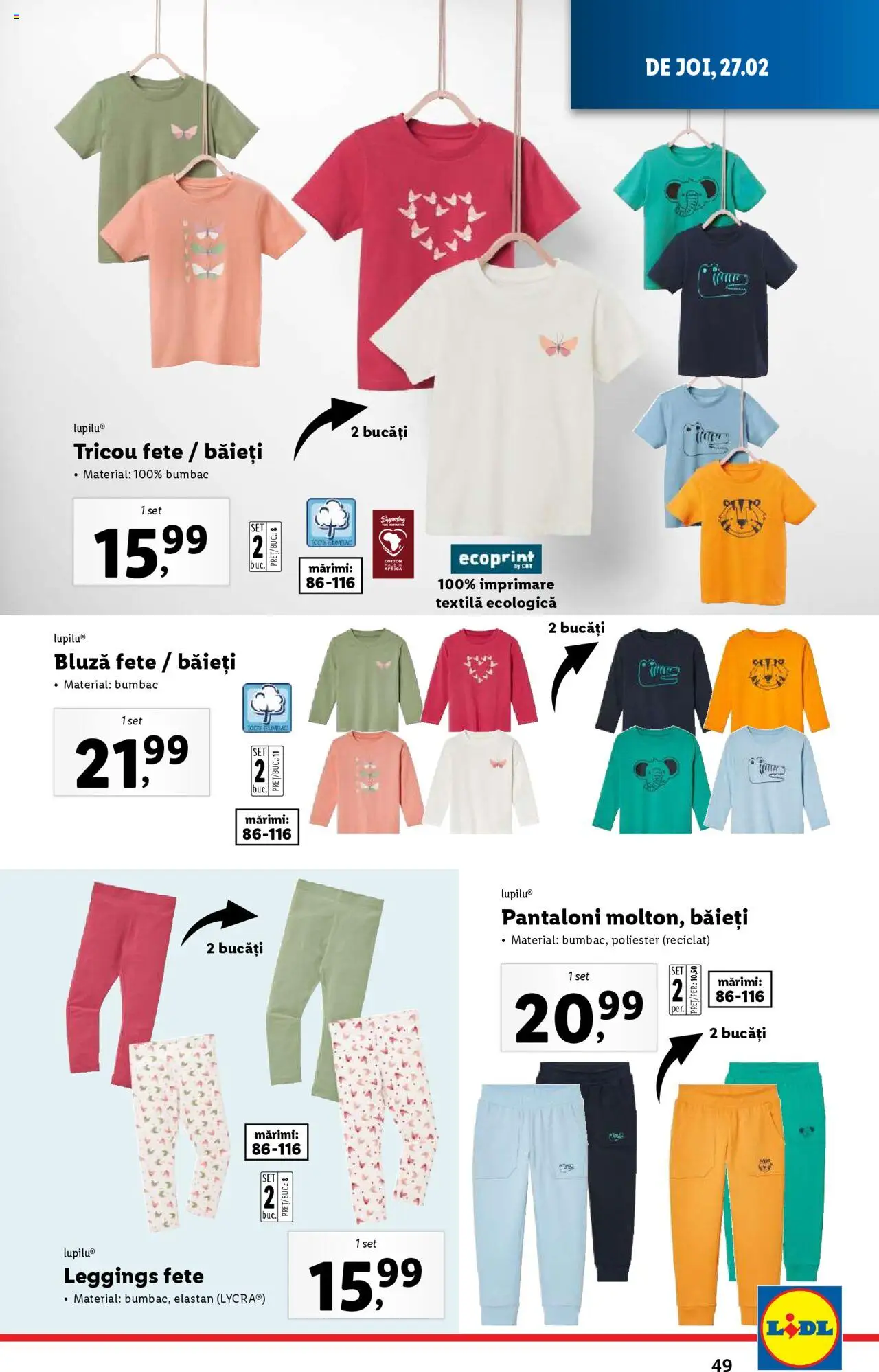 Catalog LIDL 24 Februarie - 2 Martie 2025 | Pagina 49 | Produse: Tricou, Bluză, Pantaloni