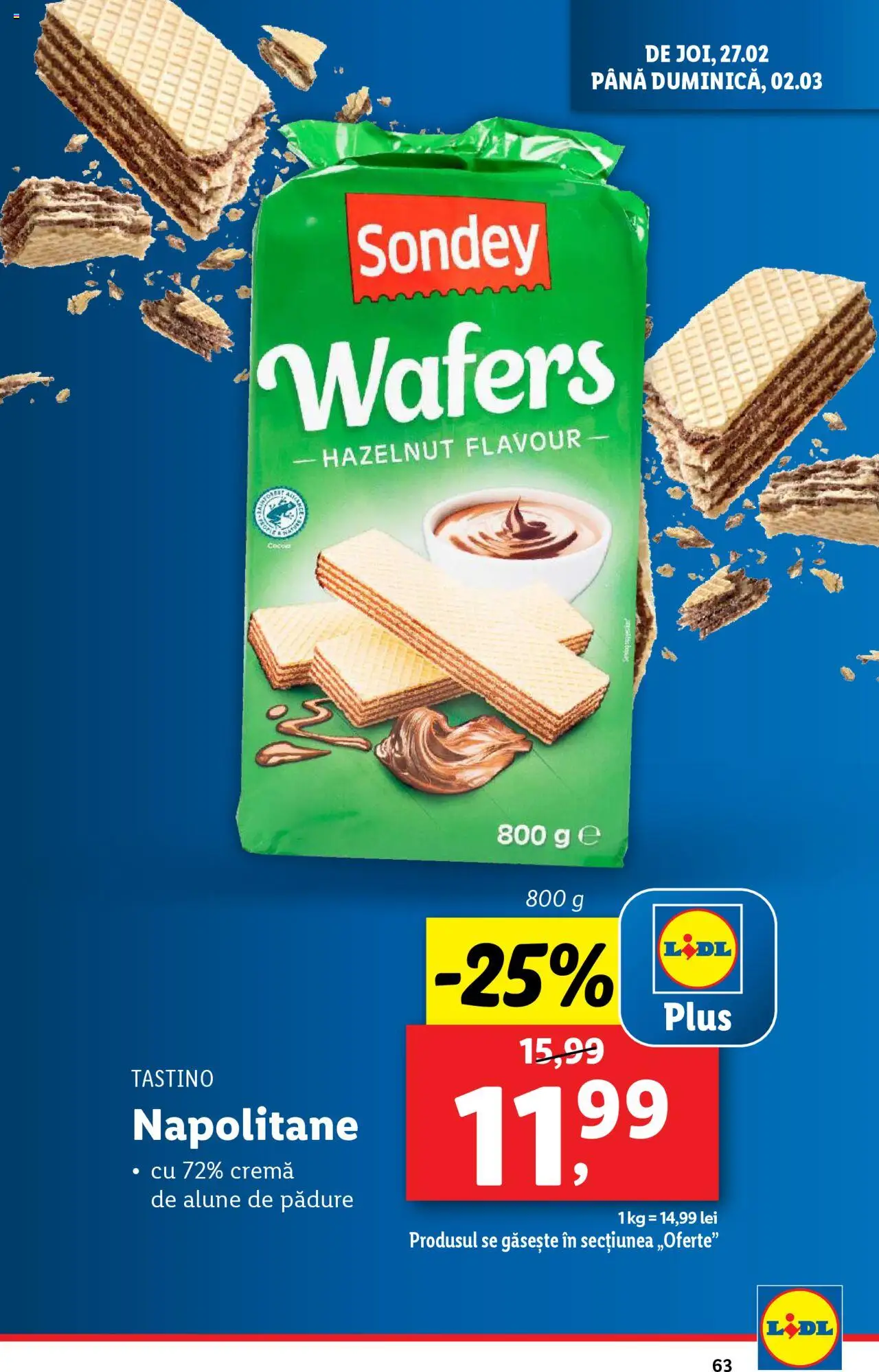 Catalog LIDL 24 Februarie - 2 Martie 2025 | Pagina 63 | Produse: Napolitane, Alune, Cremă