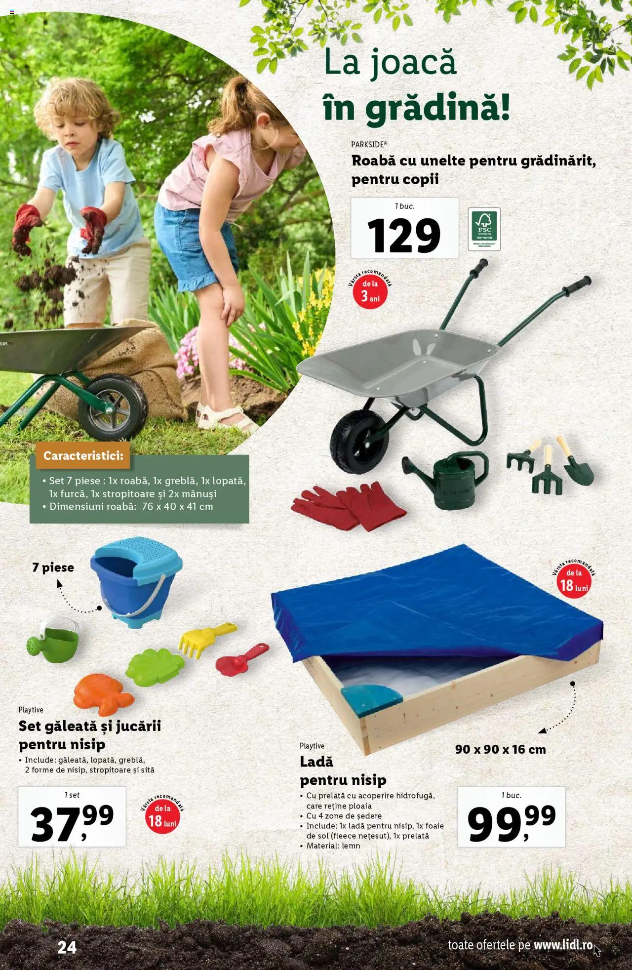 Catalog LIDL 24 Februarie - 13 Aprilie 2025 | Pagina 24 | Produse: Mănuși, Sită, Roabă