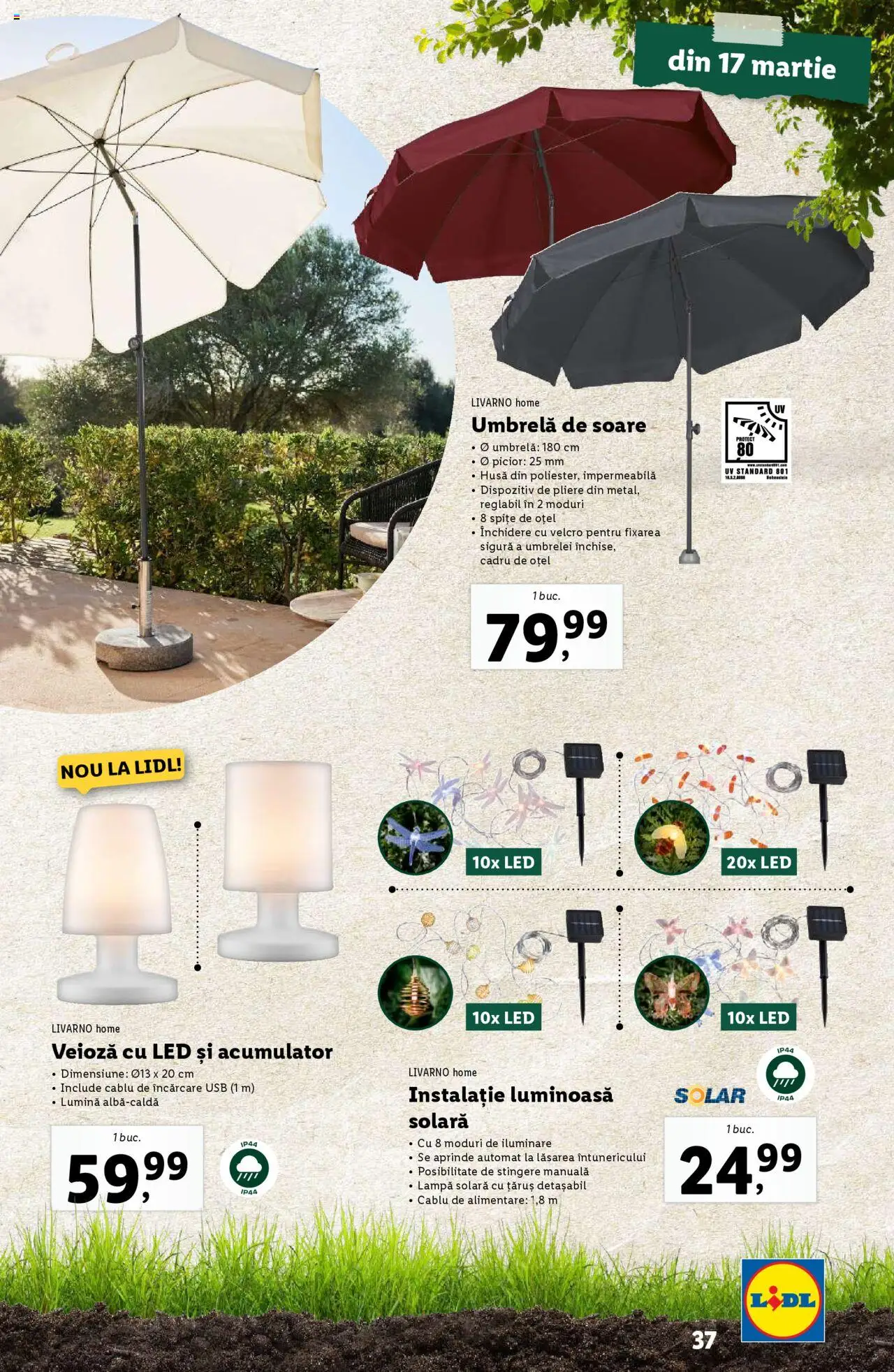 Catalog LIDL 24 Februarie - 13 Aprilie 2025 | Pagina 37 | Produse: Umbrelă, Cablu, Usb, Veioză