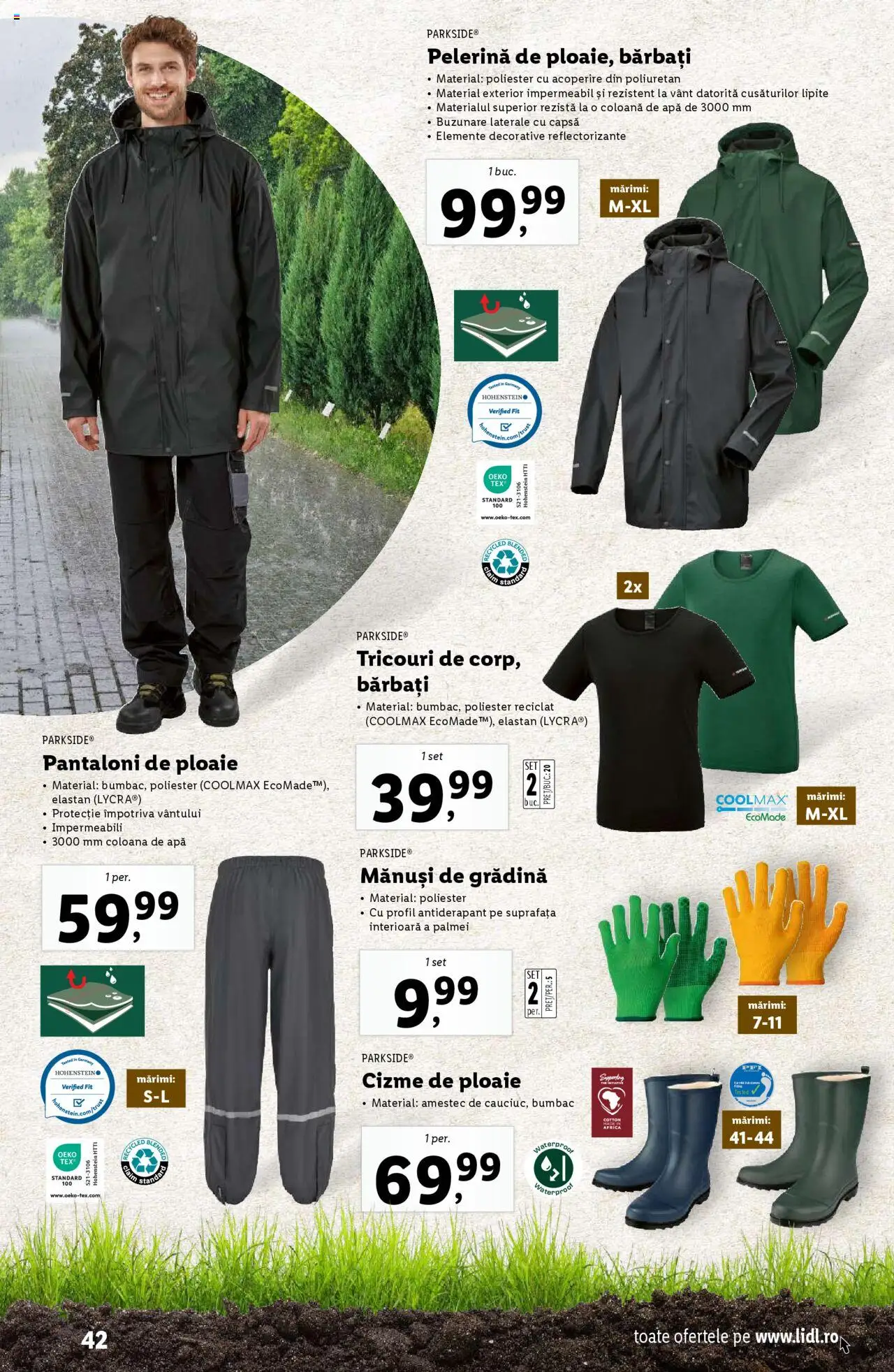 Catalog LIDL 24 Februarie - 13 Aprilie 2025 | Pagina 42 | Produse: Mănuși, Pantaloni, Apă