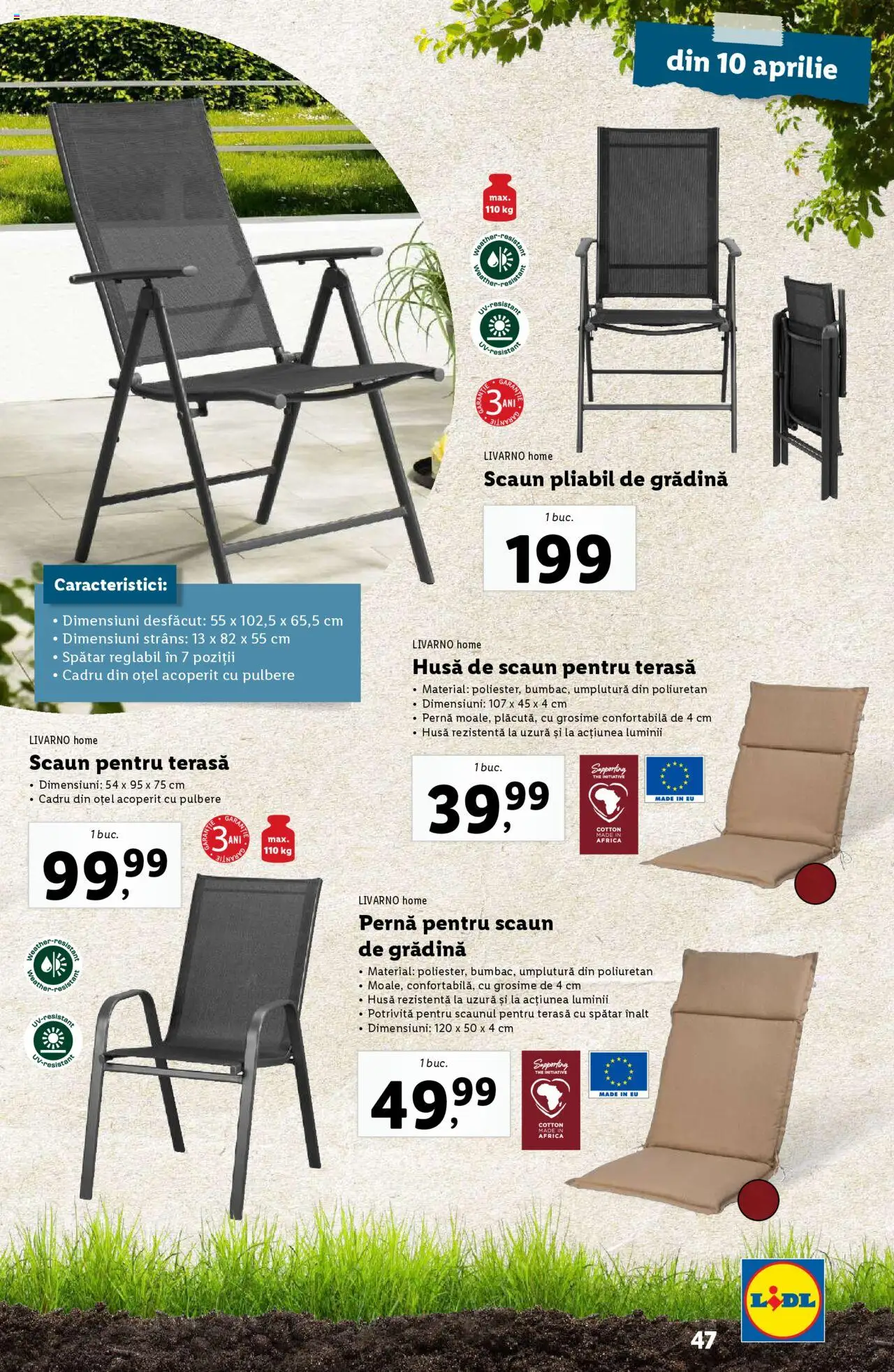 Catalog LIDL 24 Februarie - 13 Aprilie 2025 | Pagina 47 | Produse: Pernă, Scaun