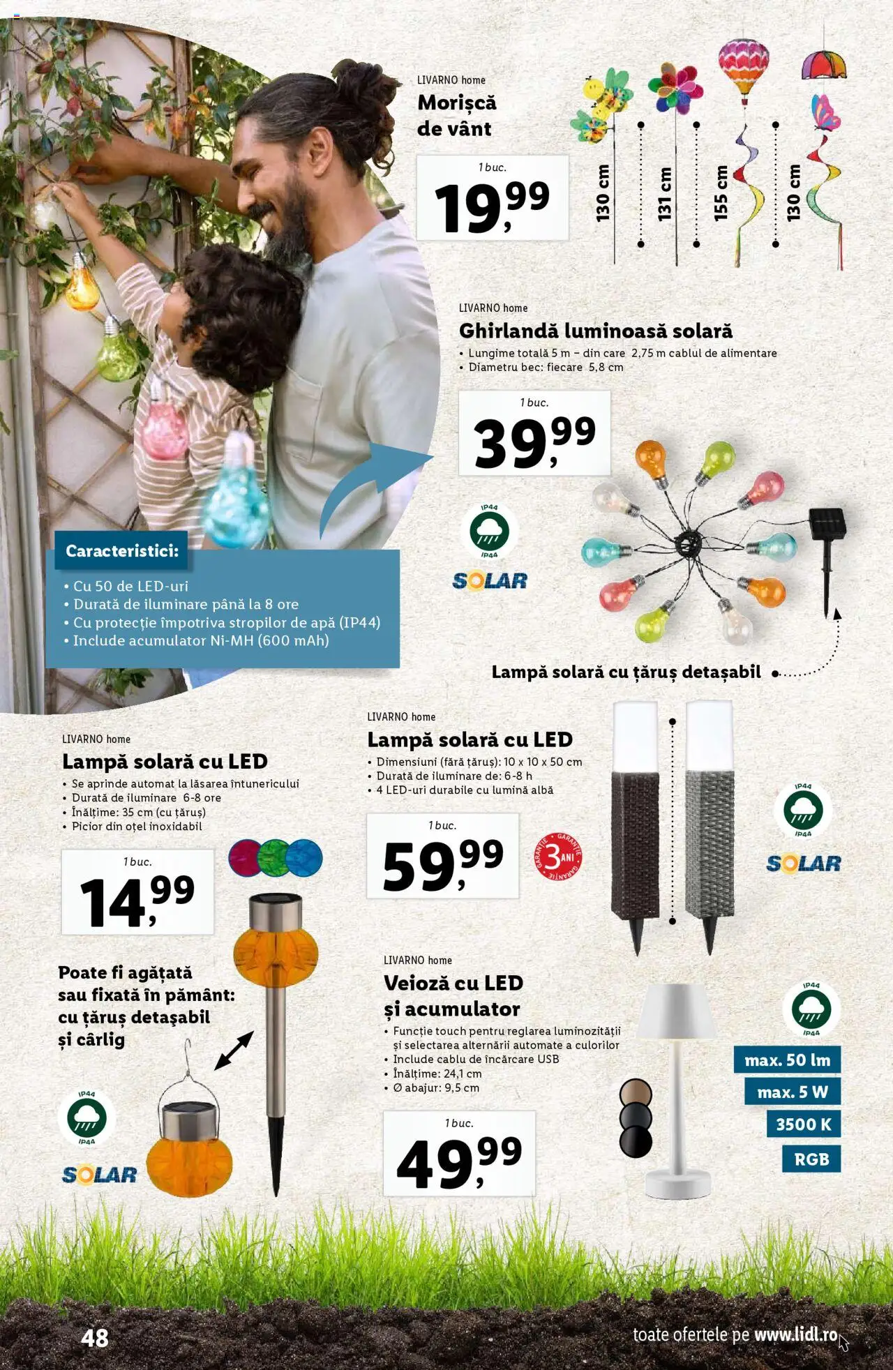 Catalog LIDL 24 Februarie - 13 Aprilie 2025 | Pagina 48 | Produse: Tavuk suyu, Bec, Lampă, Veioză