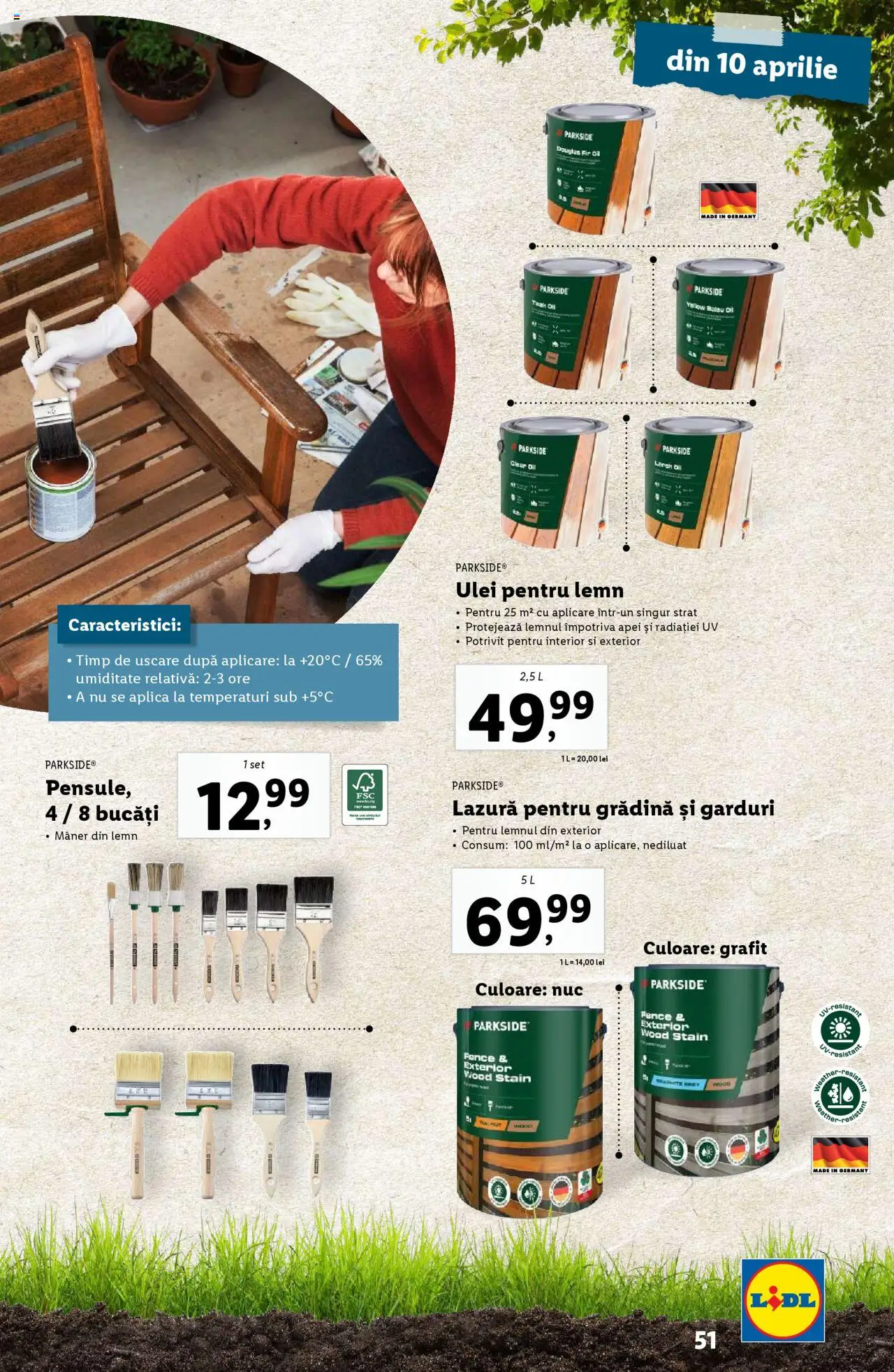 Catalog LIDL 24 Februarie - 13 Aprilie 2025 | Pagina 51 | Produse: Mâner, Ulei, Lazură