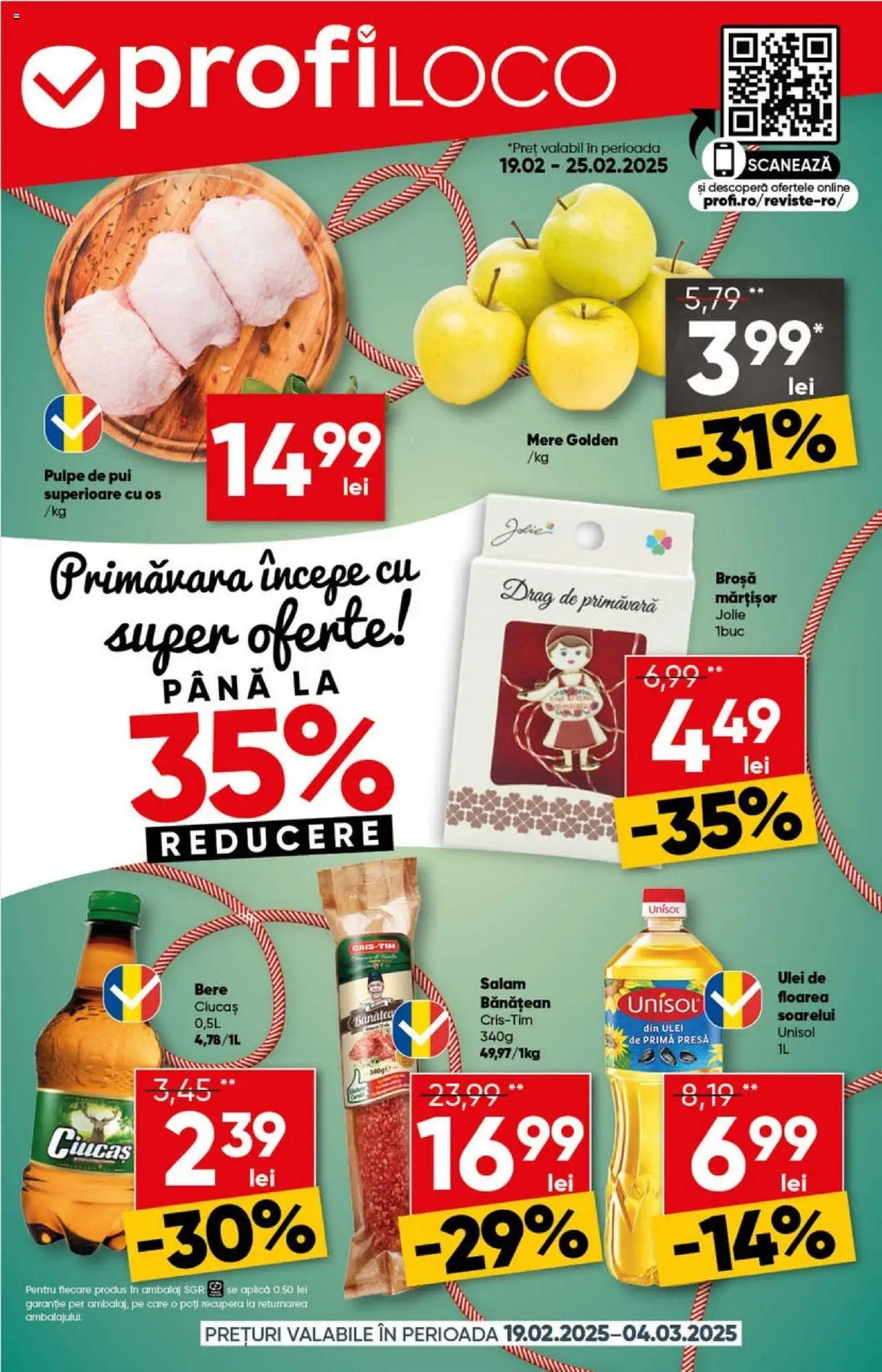 Catalog Profi 19 Februarie - 4 Martie 2025 | Pagina 1 | Produse: Ulei, Salam, Bere, Mere