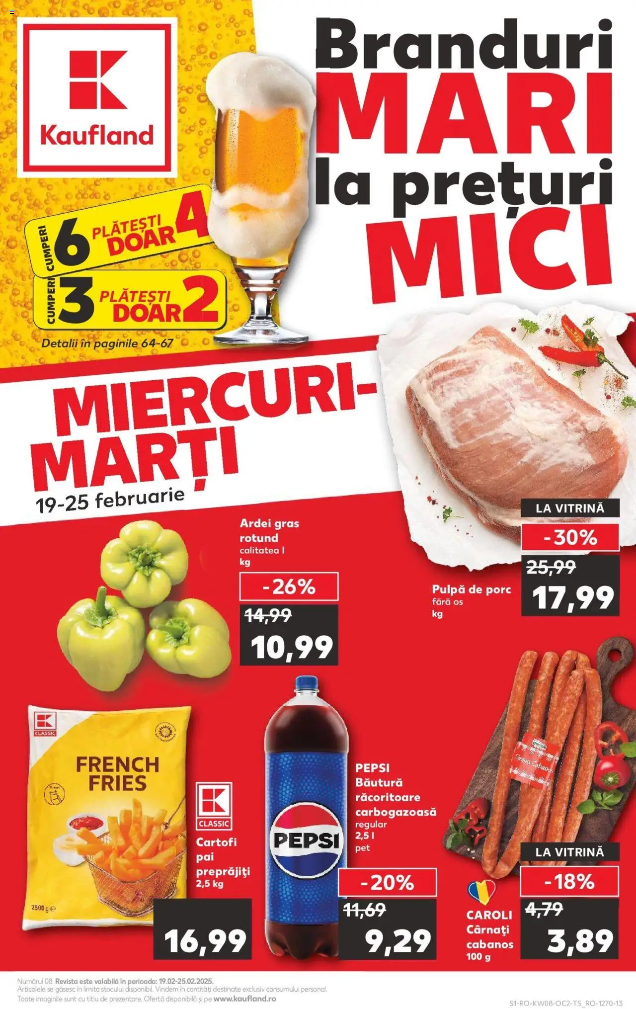 Catalog Kaufland 19 - 25 Februarie 2025 | Pagina 1 | Produse: Vitrină, Ardei, Cartofi, Cârnați