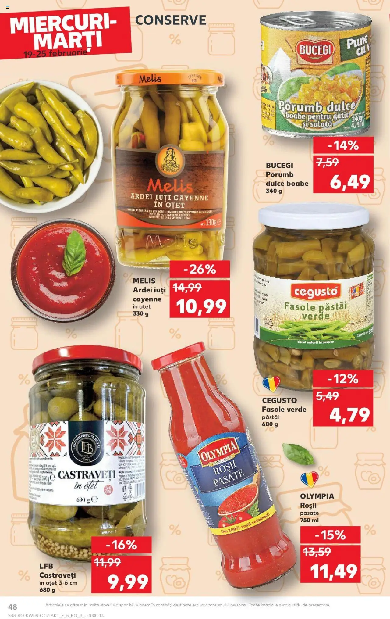 Catalog Kaufland 19 - 25 Februarie 2025 | Pagina 48 | Produse: Oțet, Roșii, Salată, Porumb