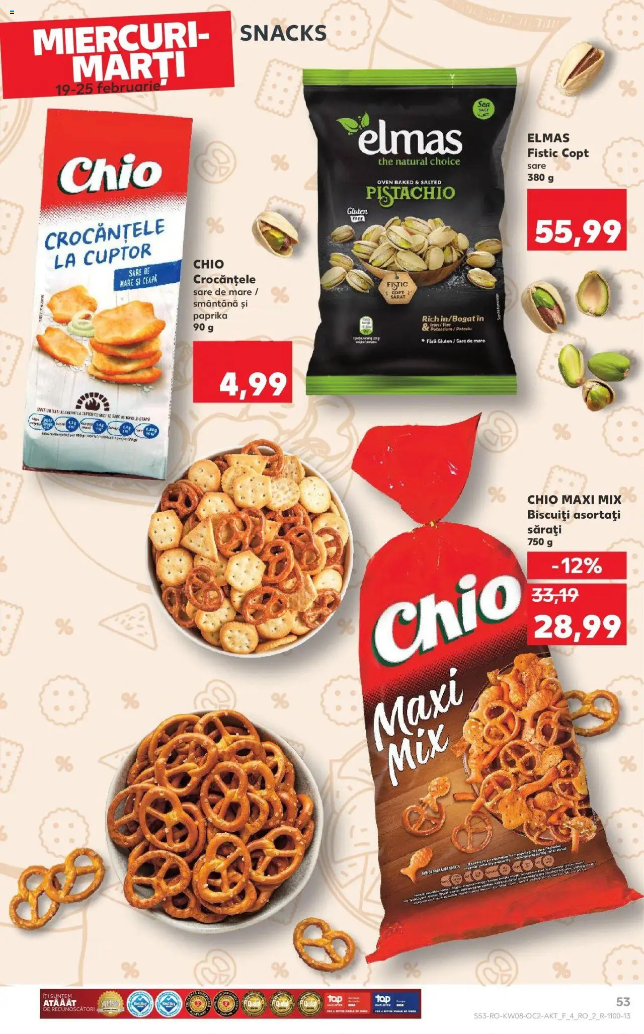 Catalog Kaufland 19 - 25 Februarie 2025 | Pagina 53 | Produse: Fistic, Smântână, Biscuiți, Sare