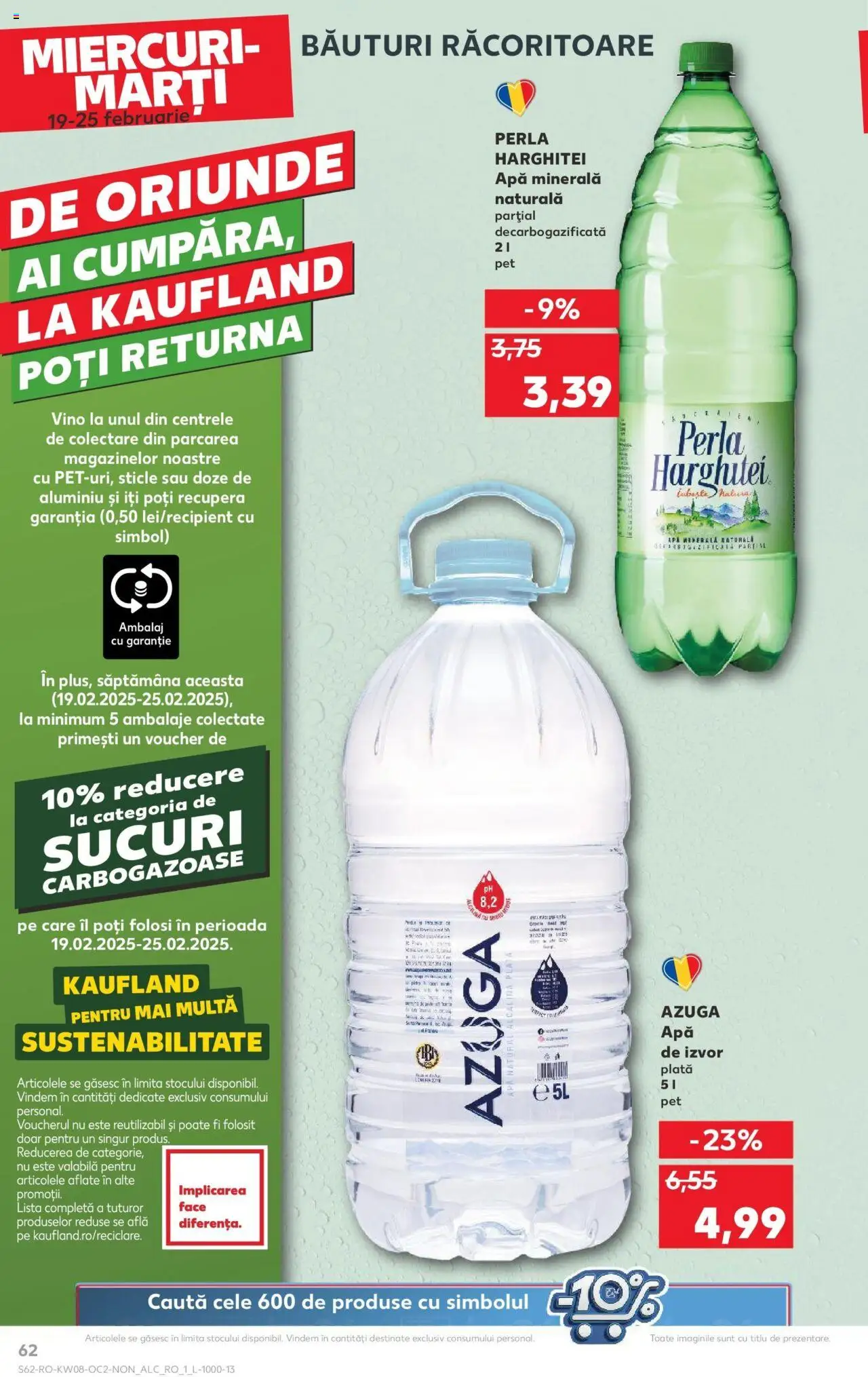 Catalog Kaufland 19 - 25 Februarie 2025 | Pagina 62 | Produse: Yazı tahtası kalemi, Apă