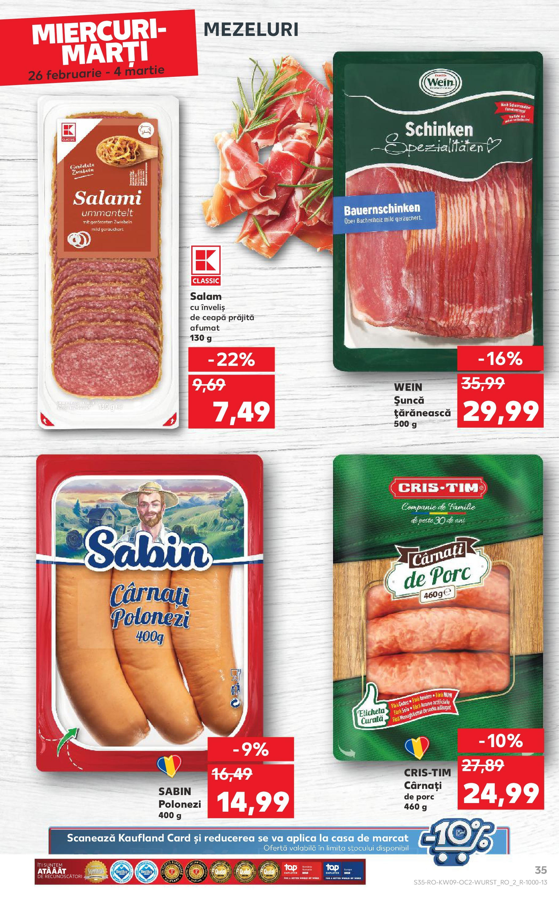 Catalog Kaufland 26 Februarie - 4 Martie 2025 | Pagina 35 | Produse: Salam, Șuncă, Ceapă, Cârnați