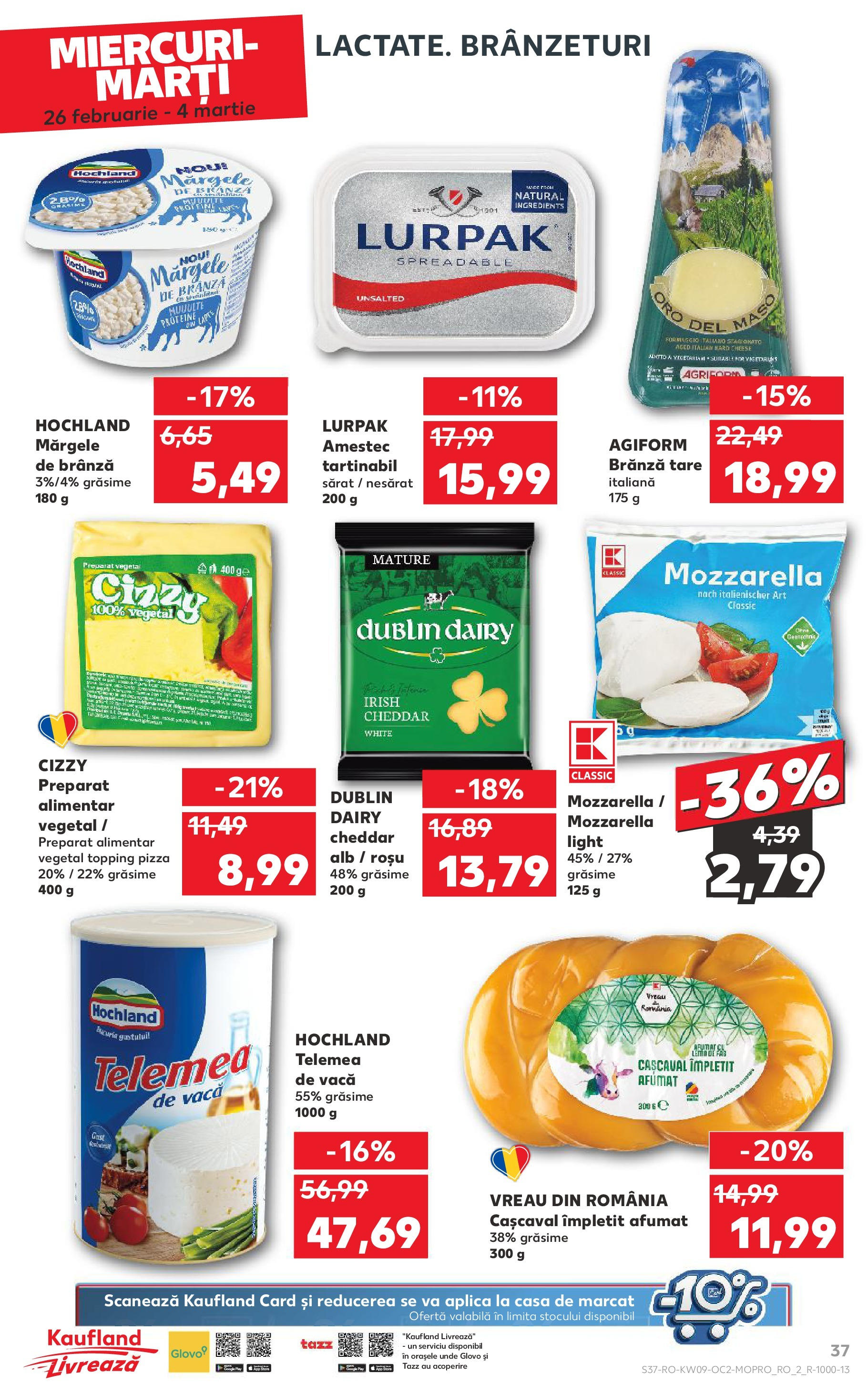 Catalog Kaufland 26 Februarie - 4 Martie 2025 | Pagina 37 | Produse: Kalem ucu, Lapte, Brânză, Pizza