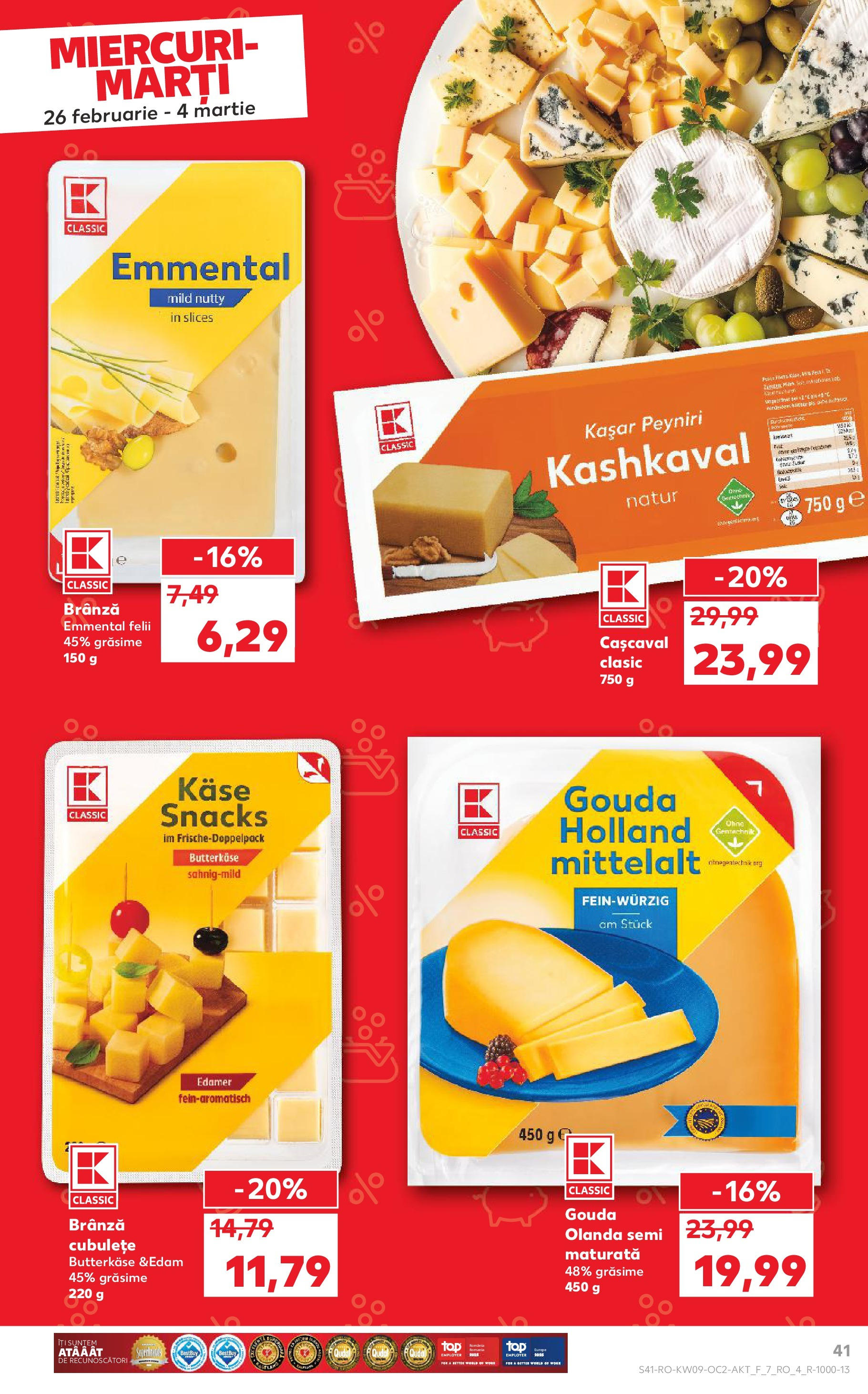Catalog Kaufland 26 Februarie - 4 Martie 2025 | Pagina 41 | Produse: Cașcaval, Brânză, Gouda
