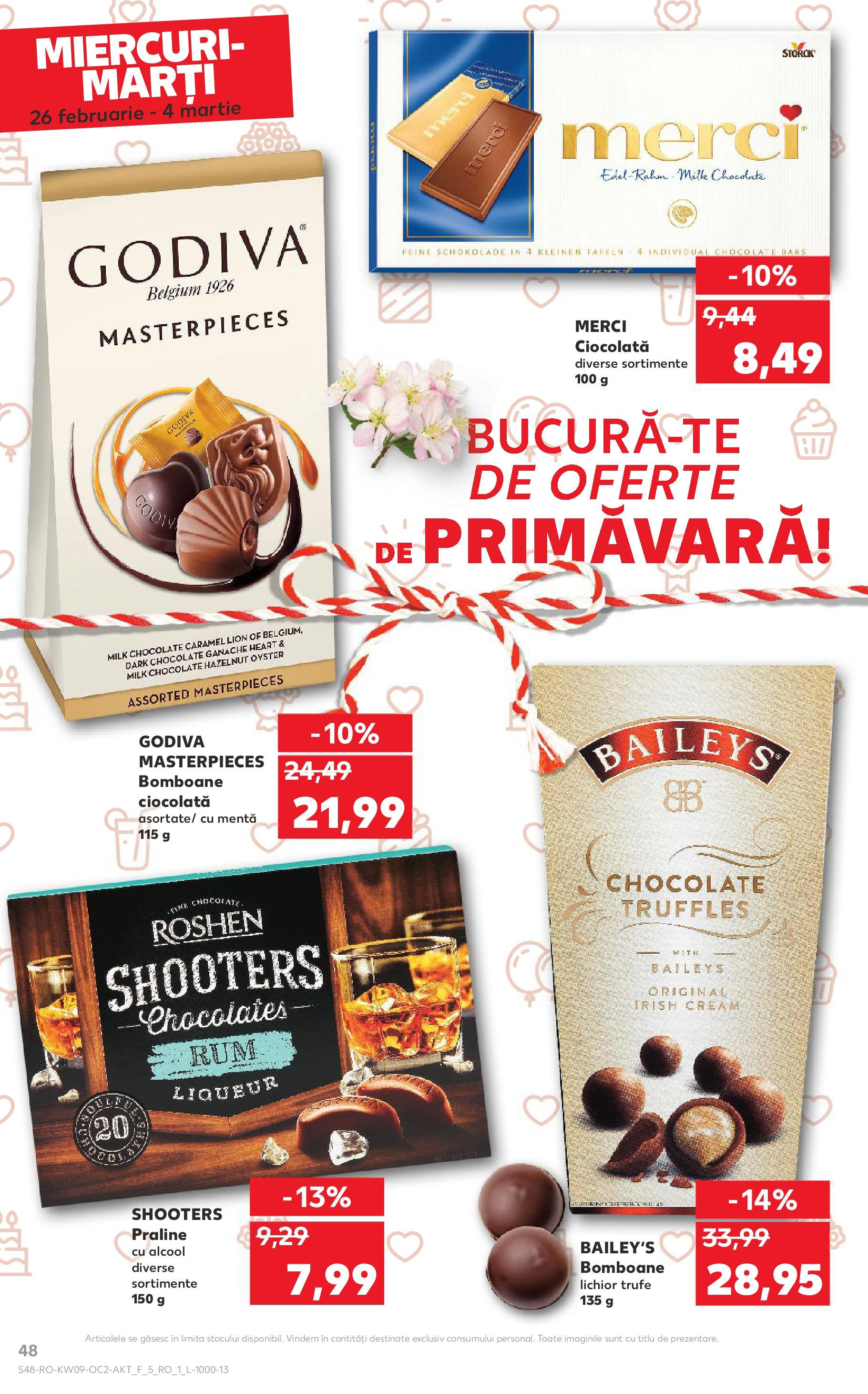 Catalog Kaufland 26 Februarie - 4 Martie 2025 | Pagina 48 | Produse: Praline, Lichior, Ciocolată, Bomboane