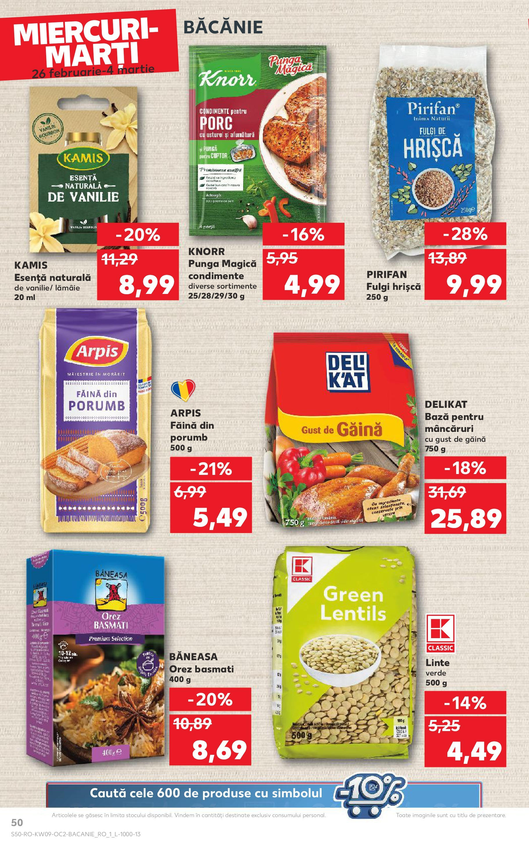 Catalog Kaufland 26 Februarie - 4 Martie 2025 | Pagina 50 | Produse: Pungă, Făină, Orez, Condimente