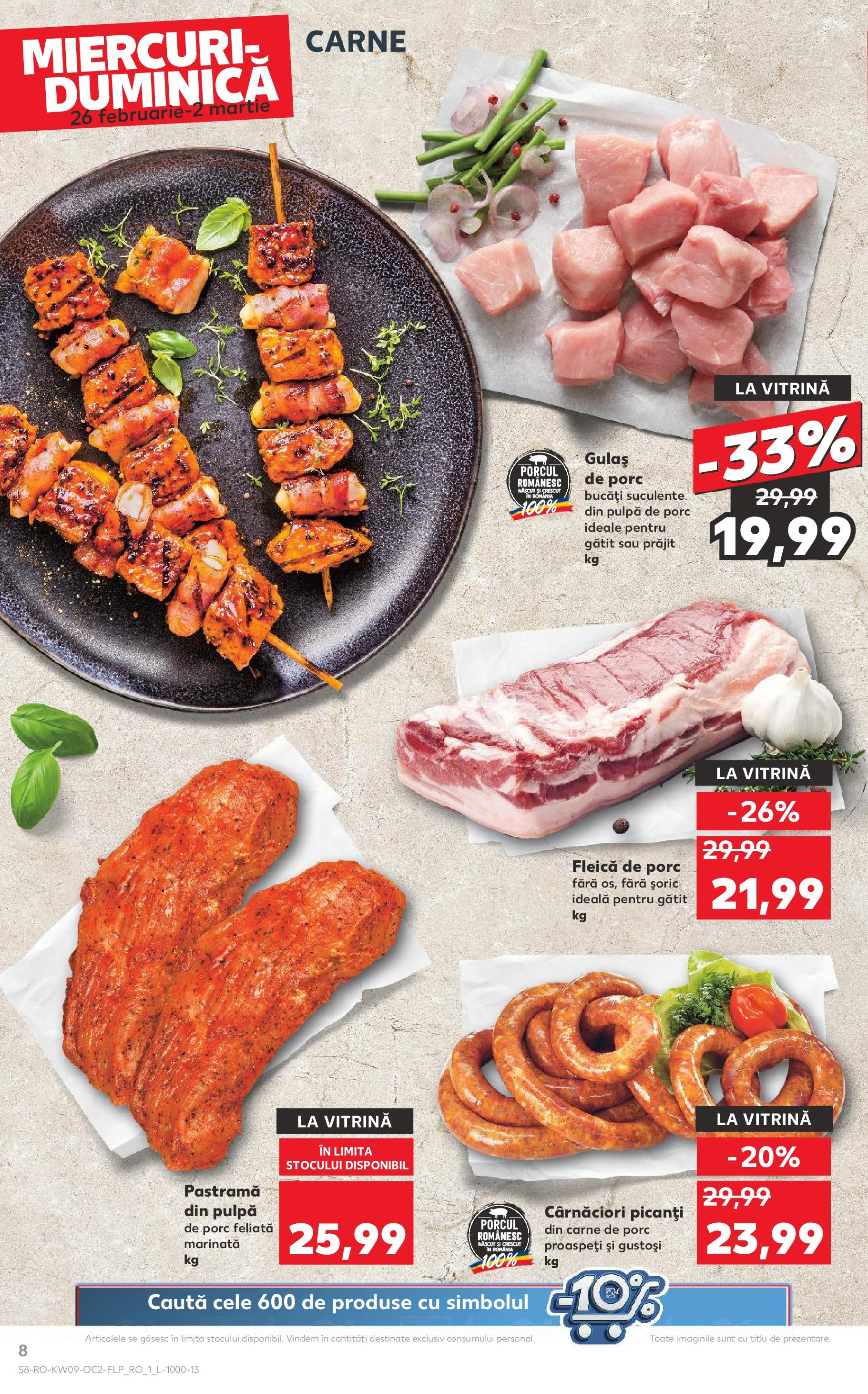 Catalog Kaufland 26 Februarie - 4 Martie 2025 | Pagina 8 | Produse: Vitrină, Carne De Porc, Gulaș, Fleică