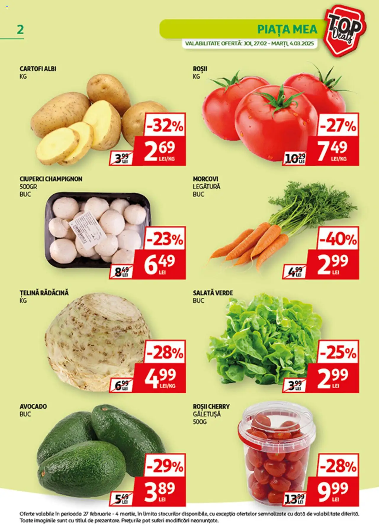 Catalog Auchan 27 Februarie - 11 Martie 2025 | Pagina 2 | Produse: Ciuperci, Roșii, Avocado, Cartofi