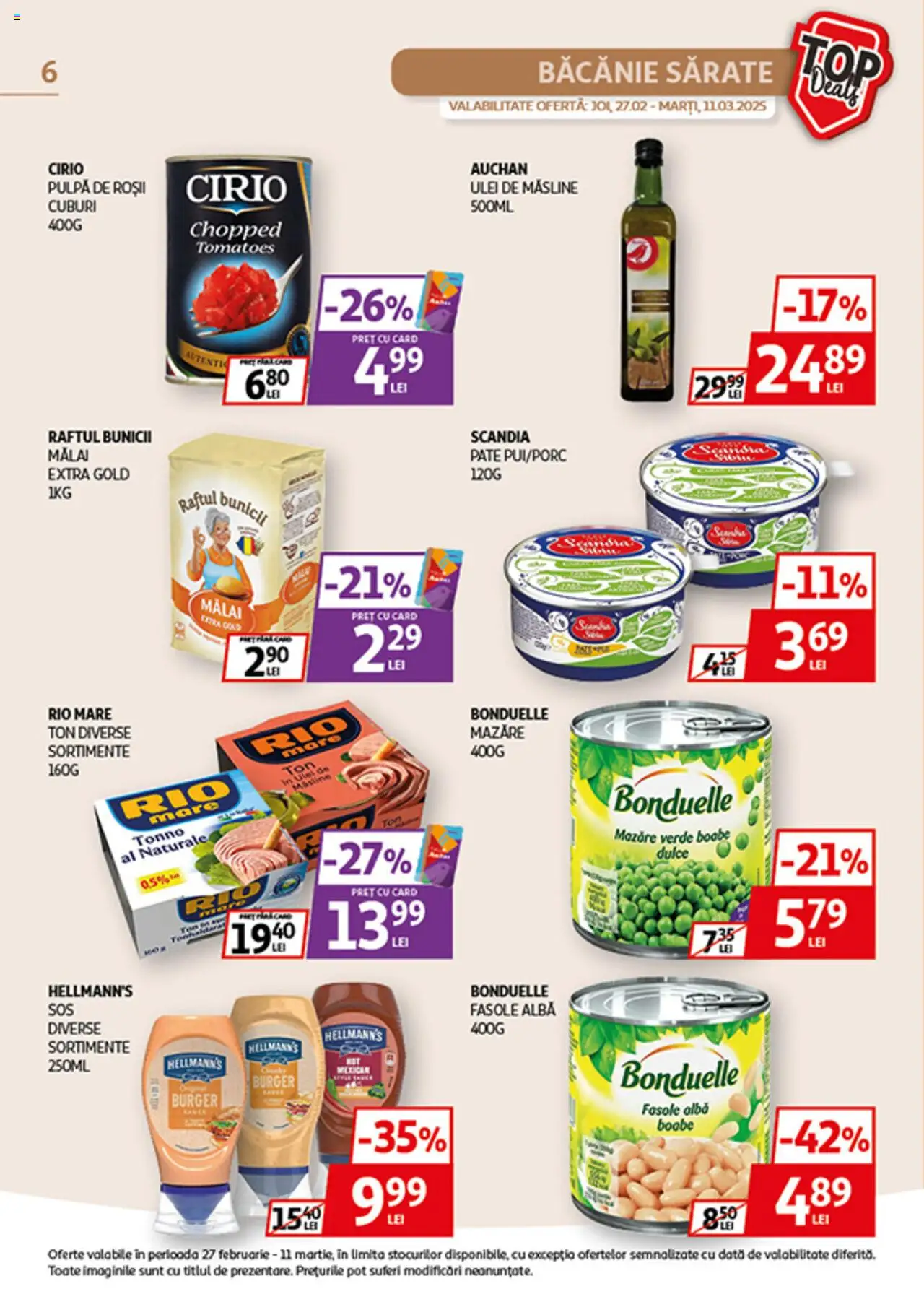 Catalog Auchan 27 Februarie - 11 Martie 2025 | Pagina 6 | Produse: Mazăre, Măsline, Ulei, Burger