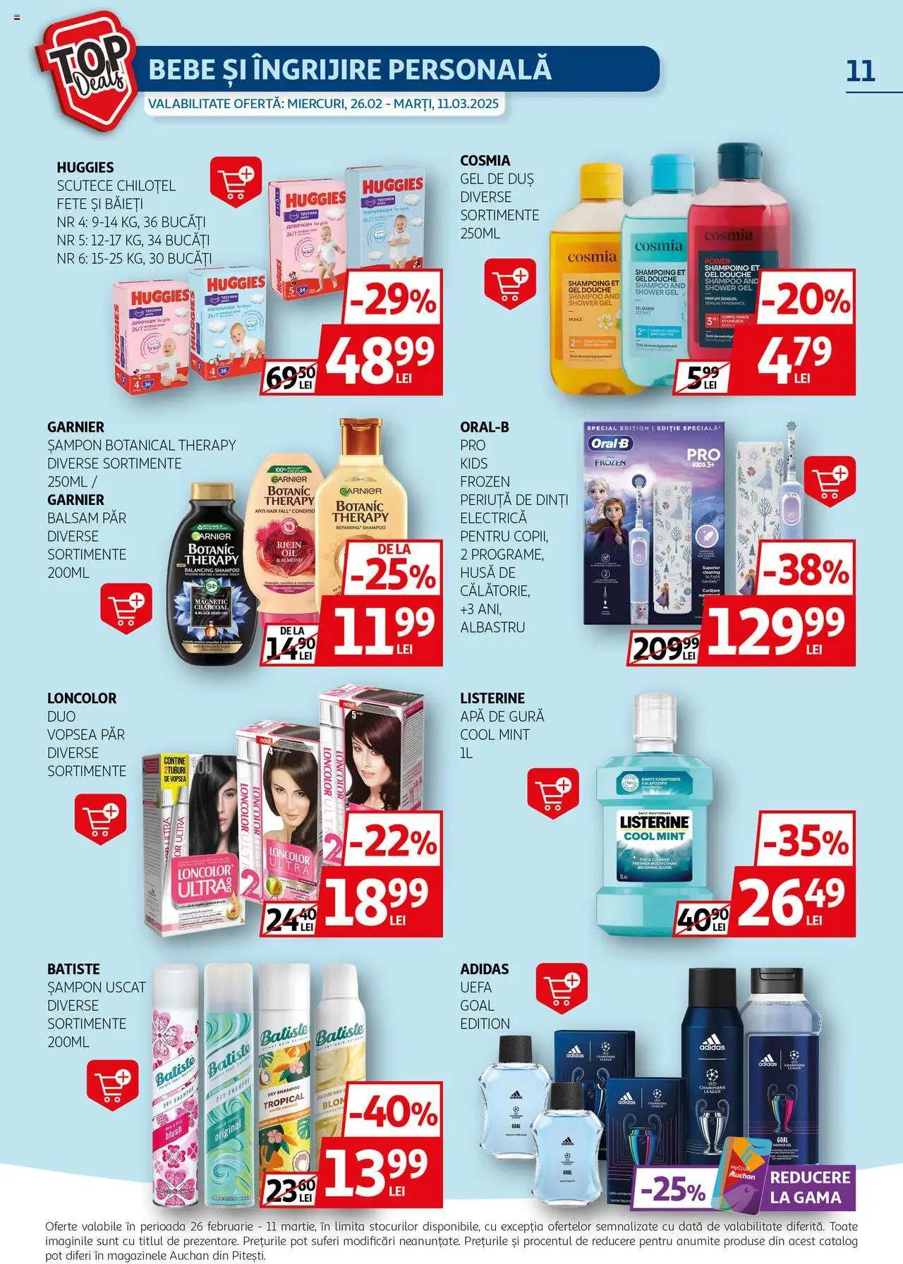 Catalog Auchan 26 Februarie - 11 Martie 2025 | Pagina 11 | Produse: Vopsea, Blush, Gel de duș, Periuță de dinți