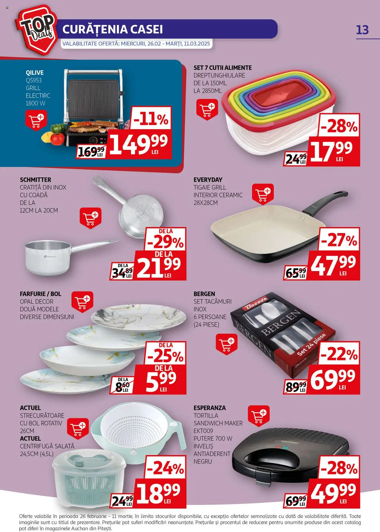 Catalog Auchan 26 Februarie - 11 Martie 2025 | Pagina 13 | Produse: Tigaie, Grill, Bol, Salată