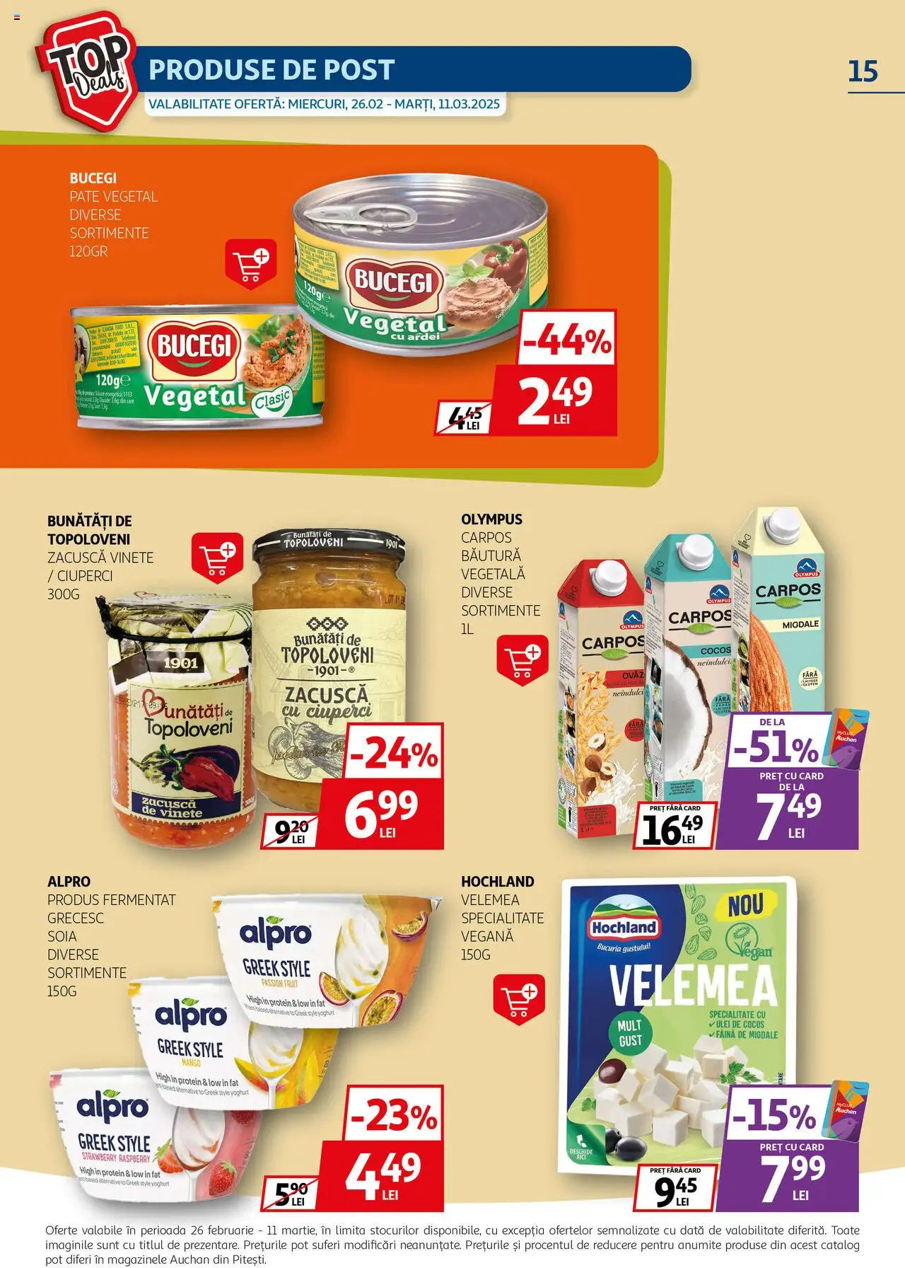 Catalog Auchan 26 Februarie - 11 Martie 2025 | Pagina 15 | Produse: Pate, Ciuperci, Făină, Zacuscă