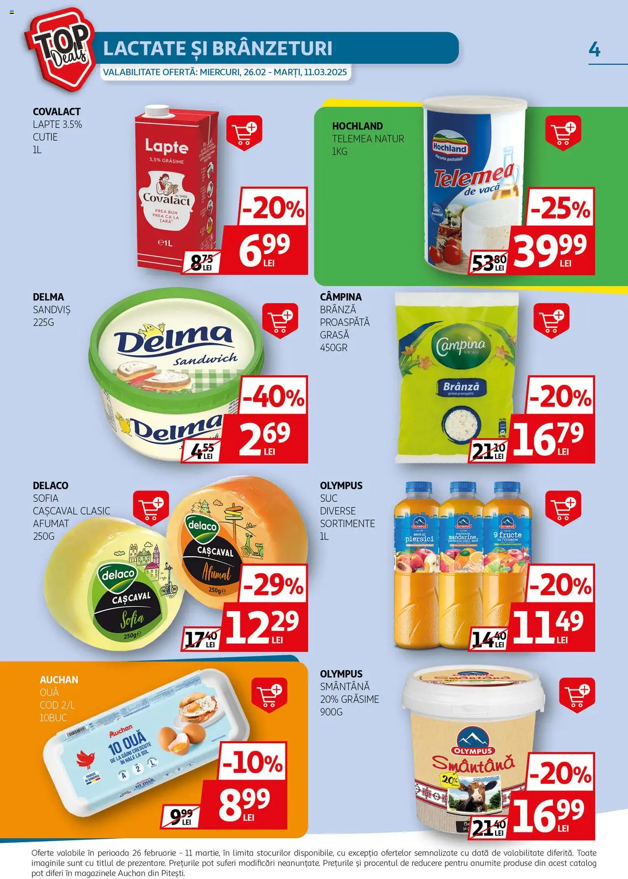 Catalog Auchan 26 Februarie - 11 Martie 2025 | Pagina 4 | Produse: Light Kedi Konservesi, Cutie, Ouă, Smântână