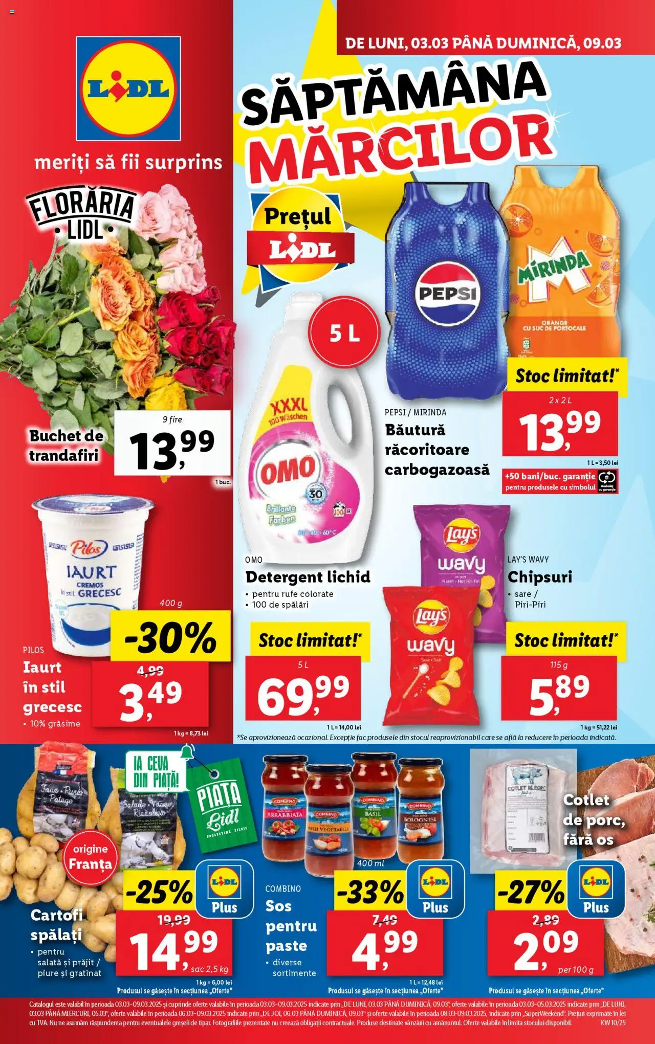 Catalog LIDL 3 - 9 Martie 2025 | Pagina 1 | Produse: Iaurt, Detergent, Cartofi, Sare