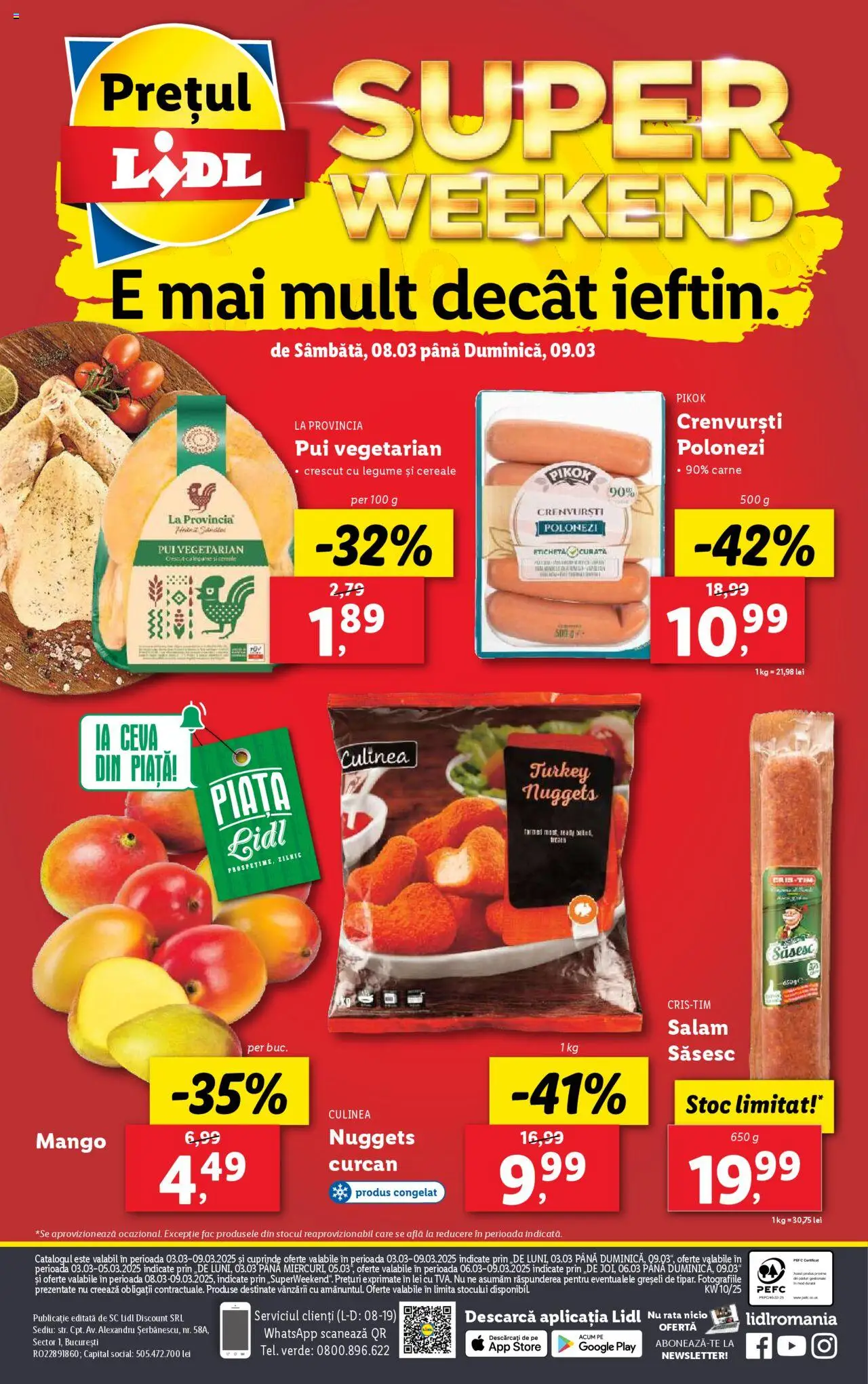Catalog LIDL 3 - 9 Martie 2025 | Pagina 100 | Produse: Rață, Crenvurști, Salam, Mango