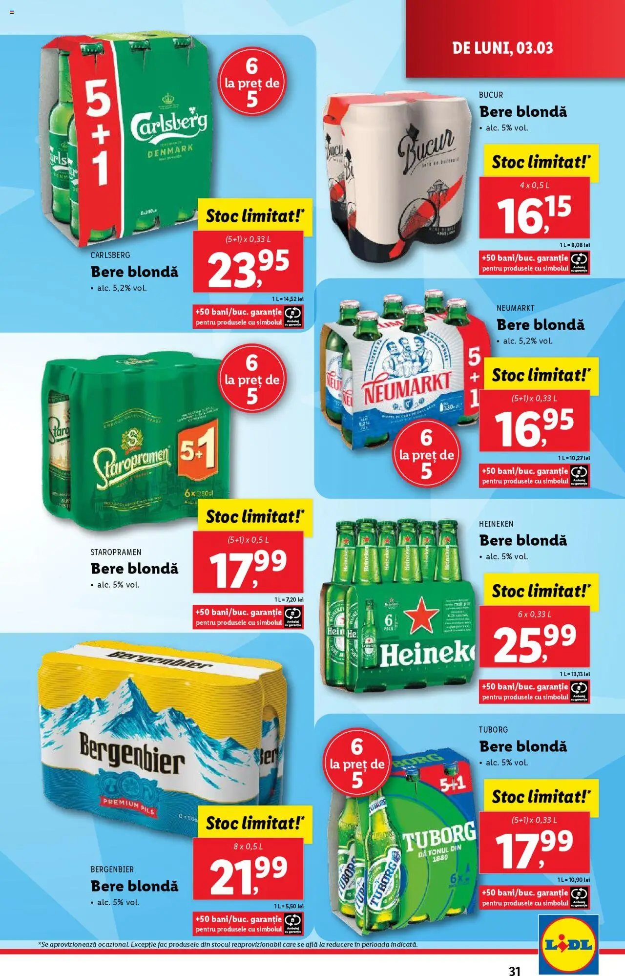 Catalog LIDL 3 - 9 Martie 2025 | Pagina 31 | Produse: Bere, Plastik Kulübe