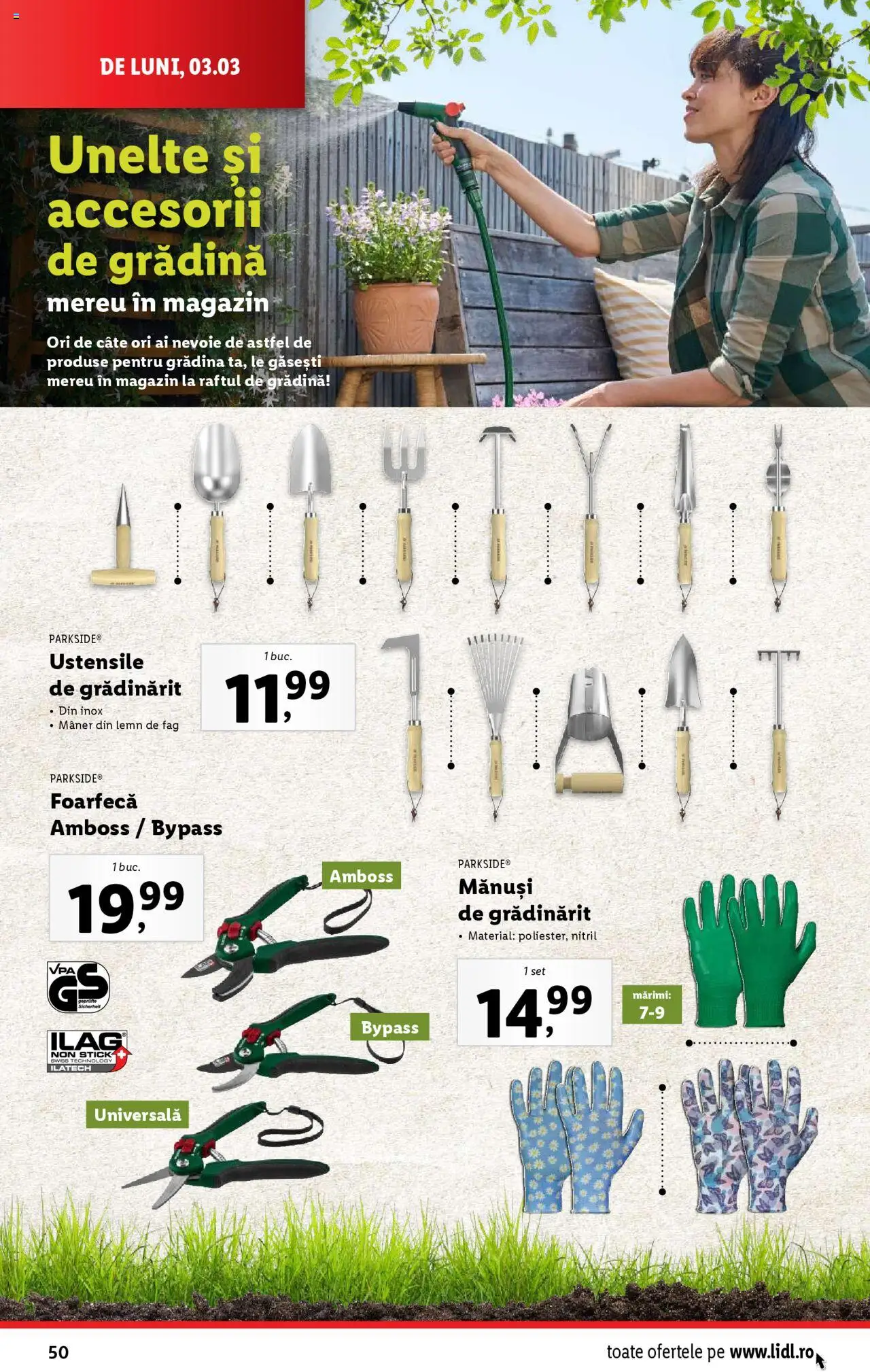Catalog LIDL 3 - 9 Martie 2025 | Pagina 50 | Produse: Mănuși, Mâner
