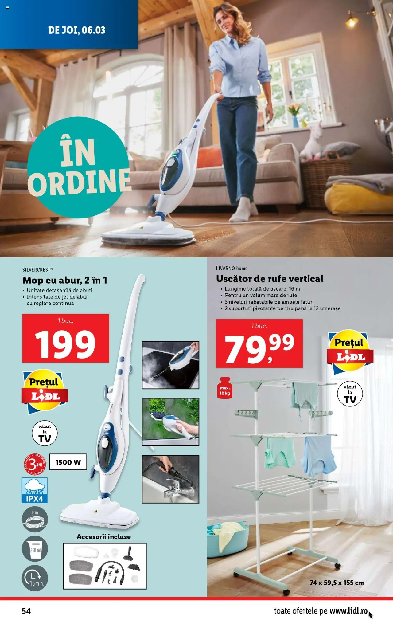 Catalog LIDL 3 - 9 Martie 2025 | Pagina 54 | Produse: Uscător, Mop