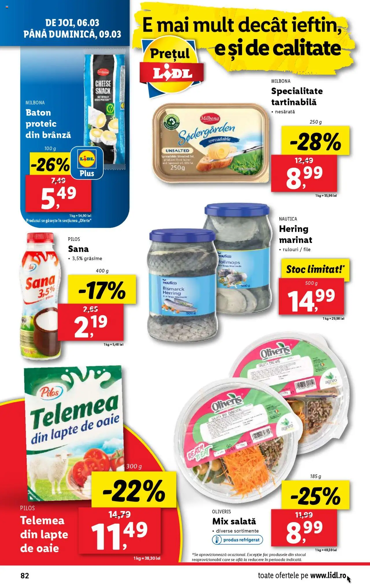 Catalog LIDL 3 - 9 Martie 2025 | Pagina 82 | Produse: Toplar, Lapte, Brânză, Salată