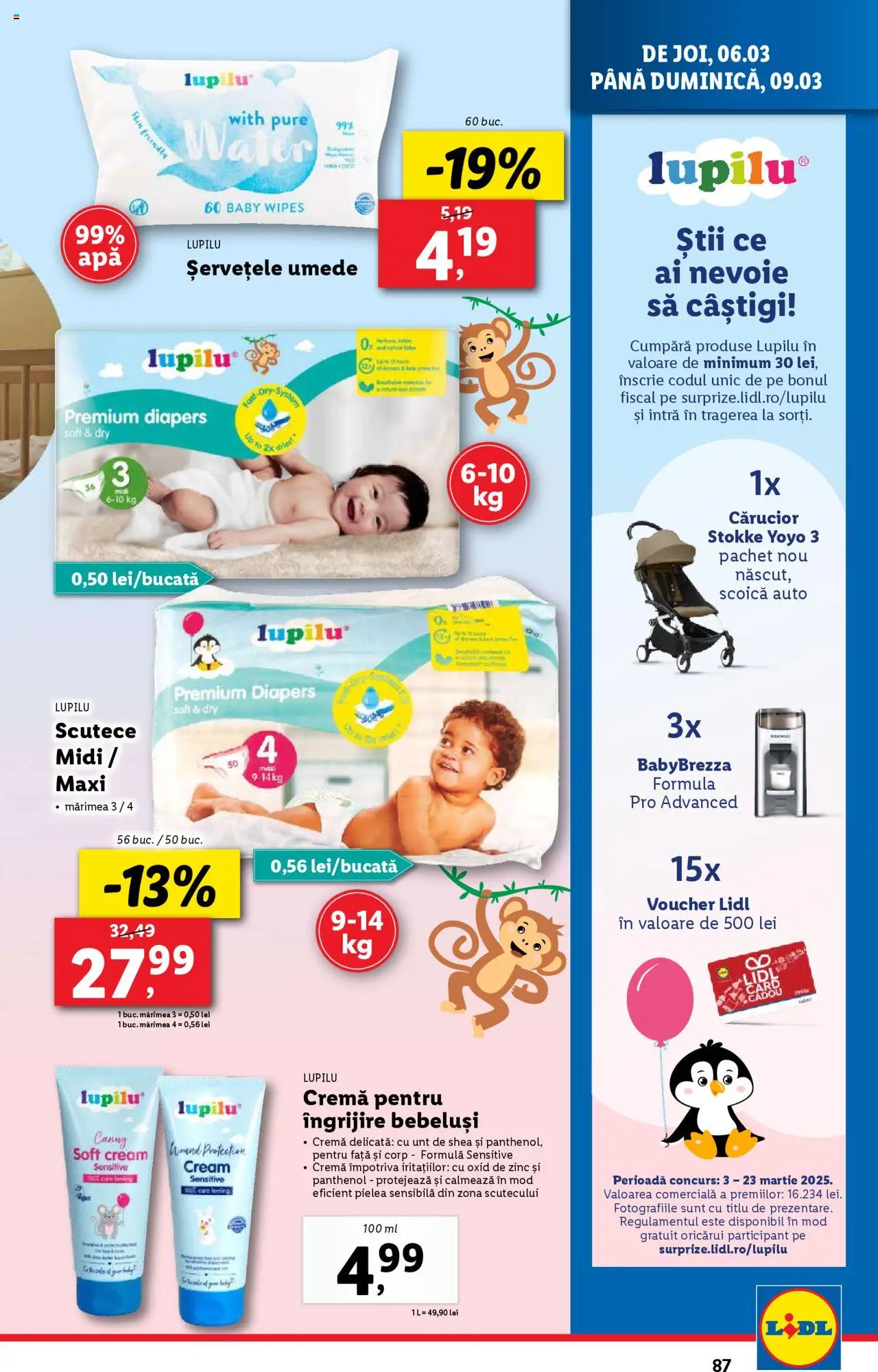Catalog LIDL 3 - 9 Martie 2025 | Pagina 87 | Produse: Unt, Cremă, Șervețele umede, Scutece