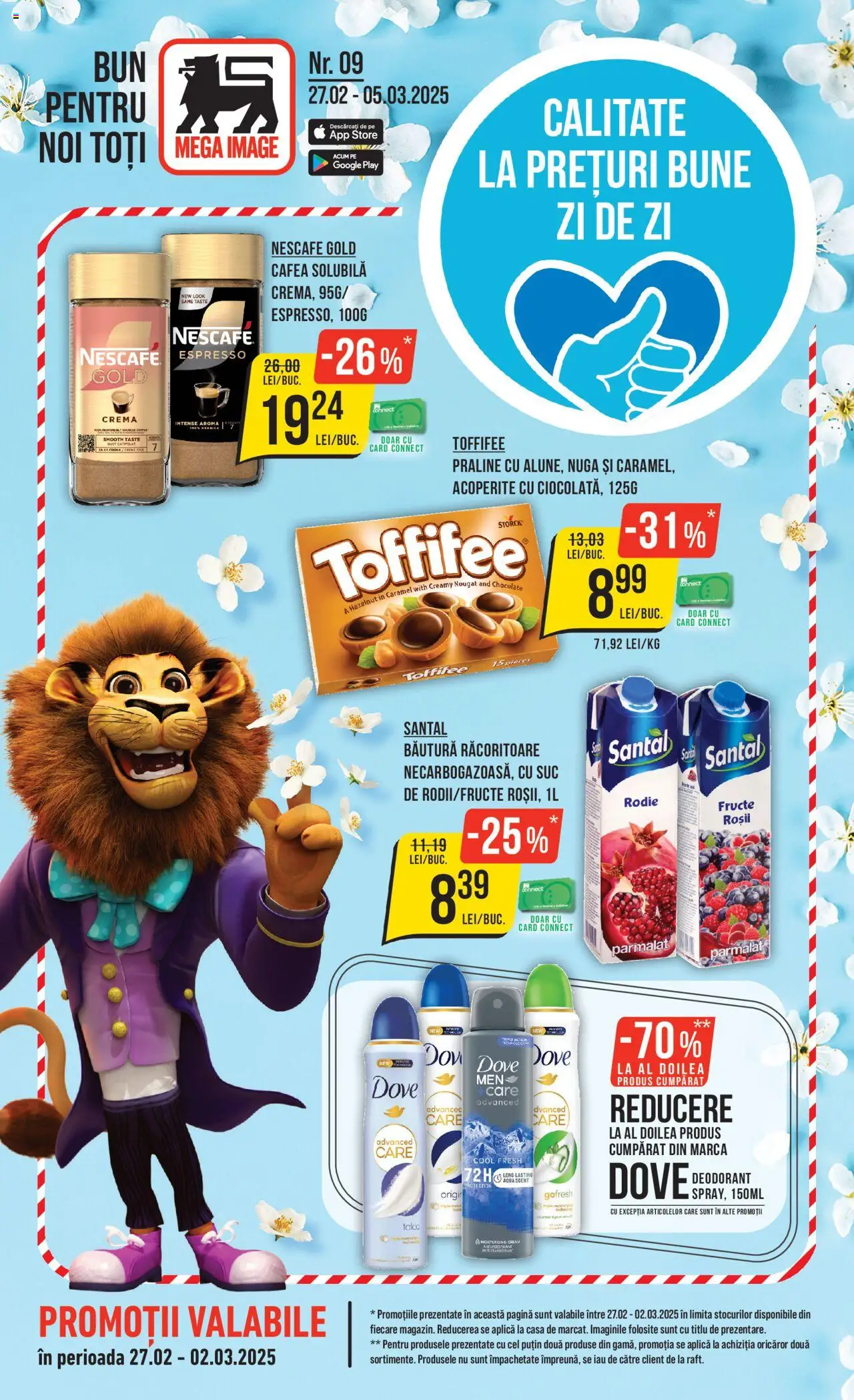 Catalog Mega Image 27 Februarie - 5 Martie 2025 | Pagina 1 | Produse: Ödül oyuncağı, Praline, Cremă, Fructe