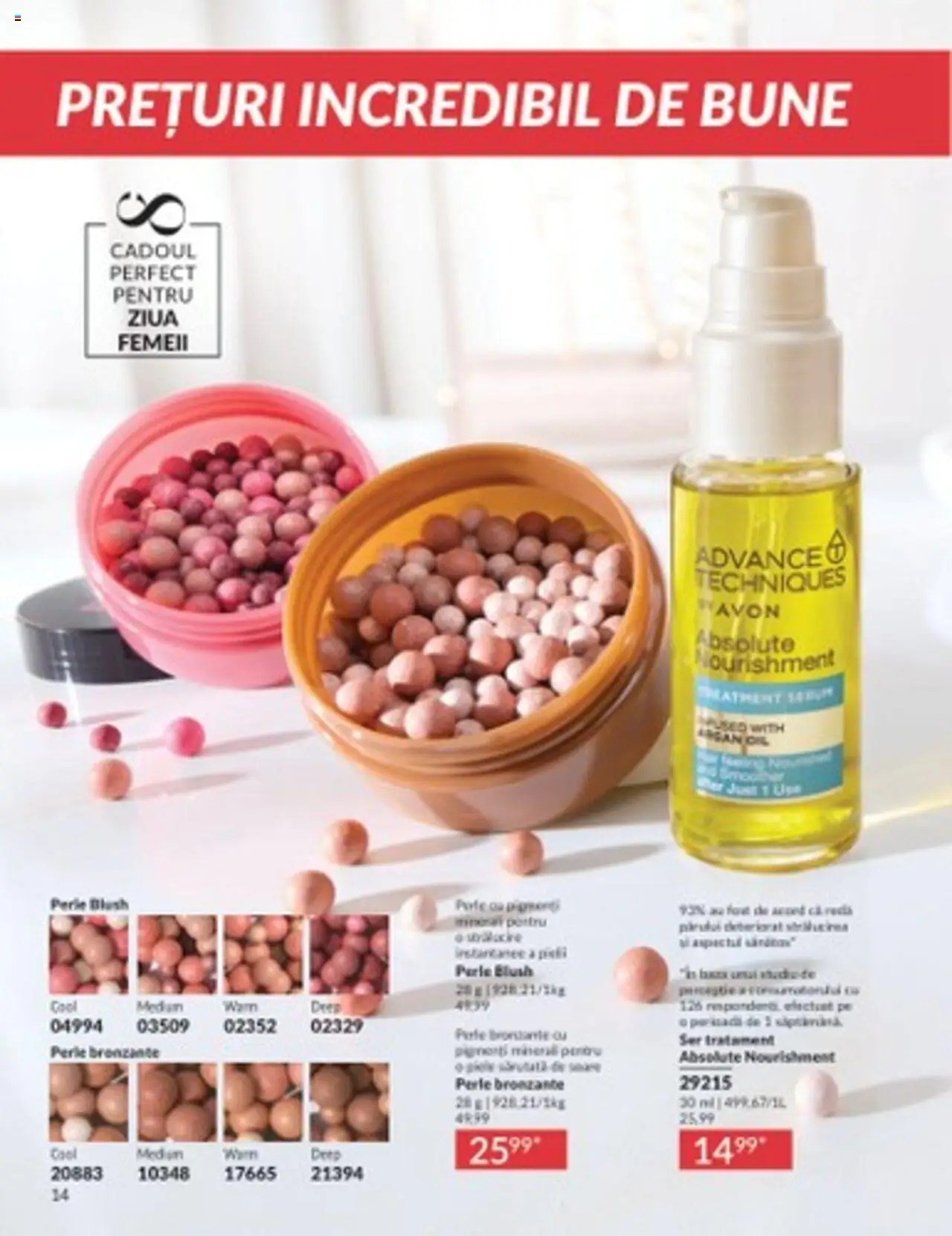 Catalog Avon 1 - 31 Martie 2025 | Pagina 14 | Produse: Perle bronzante, Akrilik boya, Blush