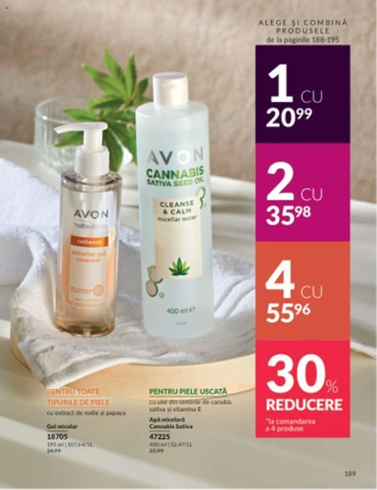 Catalog Avon 1 - 31 Martie 2025 | Pagina 189 | Produse: Apă micelară, Boncuklu Oyuncakları, Apă