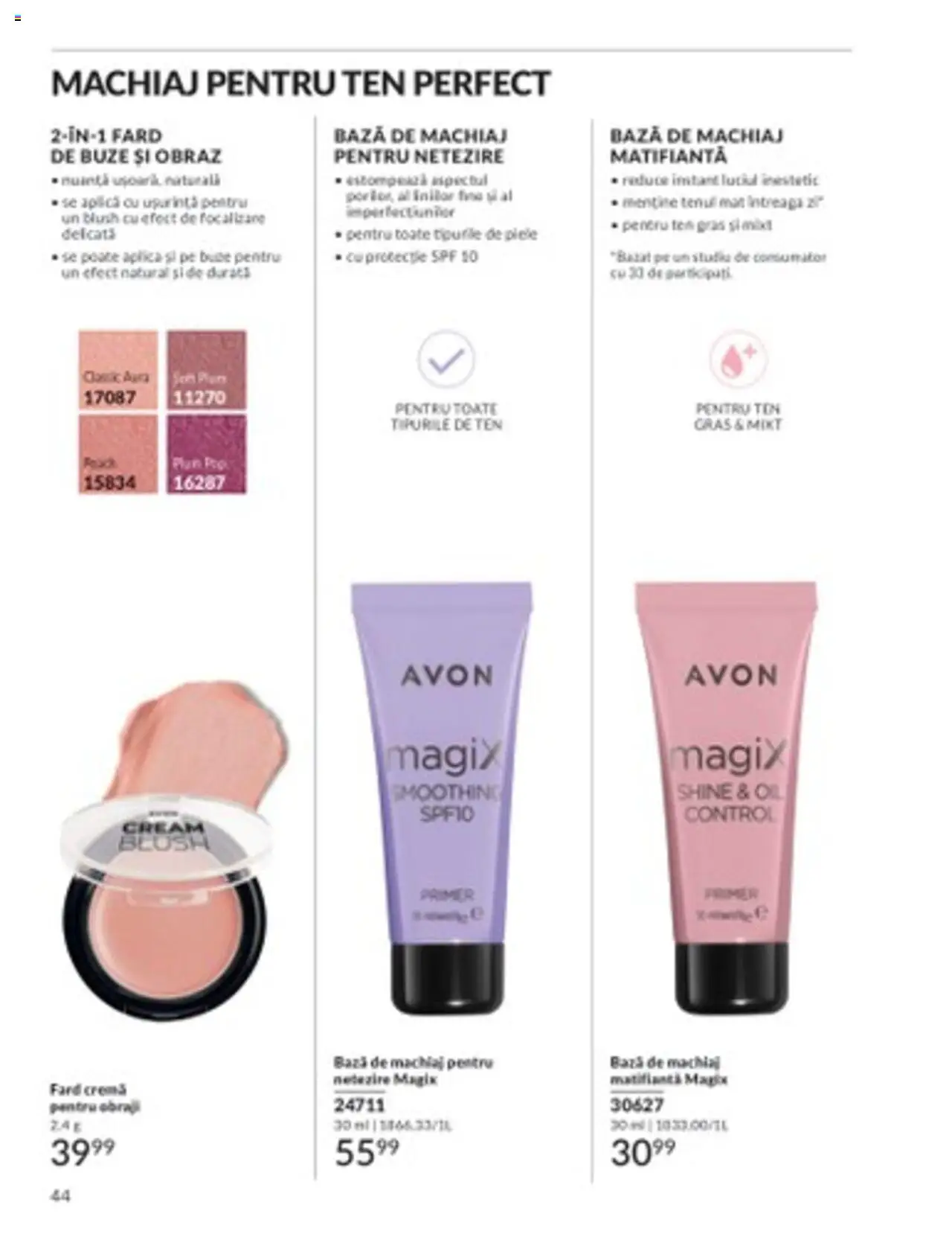 Catalog Avon 1 - 31 Martie 2025 | Pagina 44 | Produse: Bază de machiaj, Machiaj, Blush