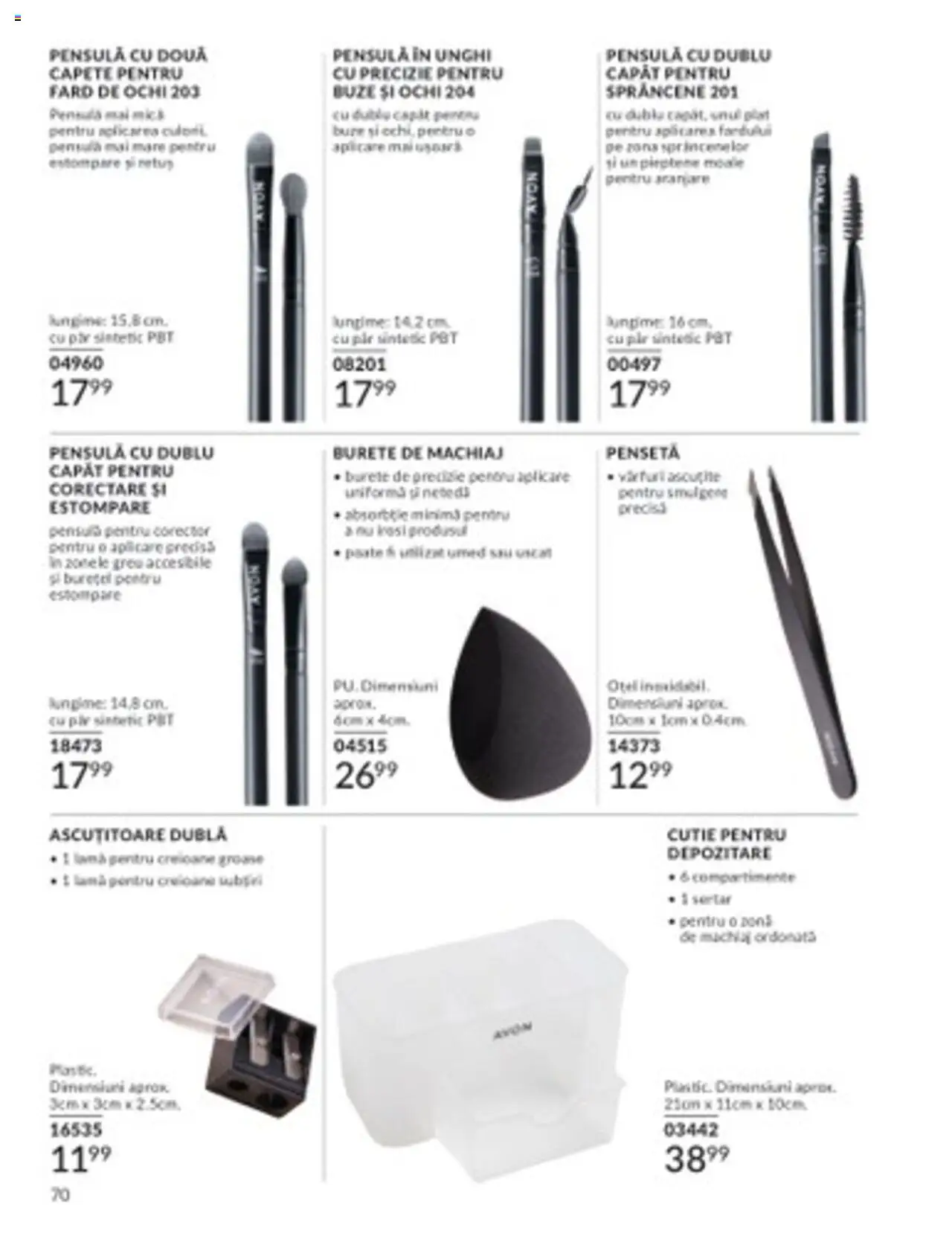 Catalog Avon 1 - 31 Martie 2025 | Pagina 70 | Produse: Burete de machiaj, Pensetă, Cutie, Machiaj