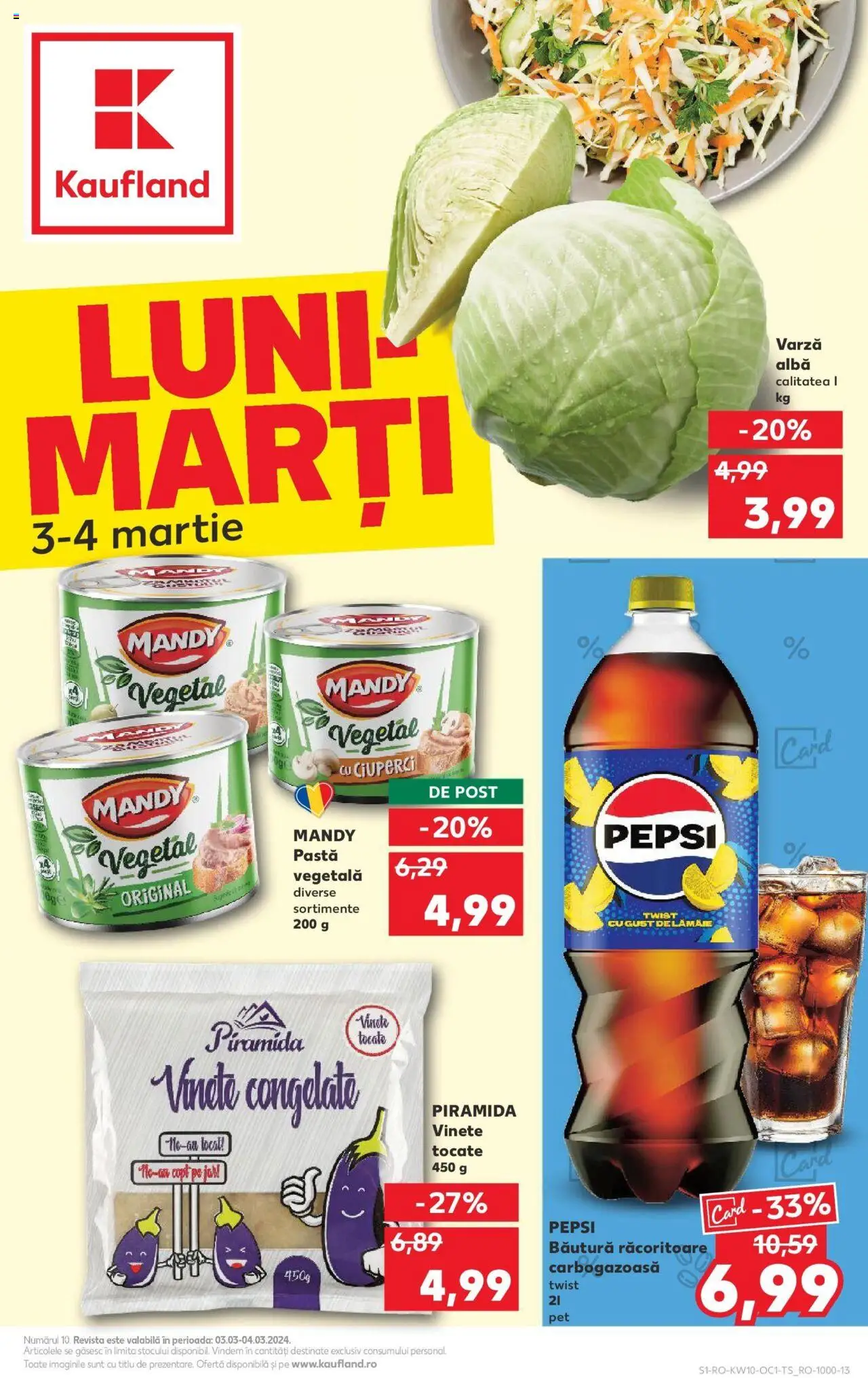 Catalog Kaufland 3 - 4 Martie 2025 | Pagina 1 | Produse: Varză, Ciuperci, Lămâie