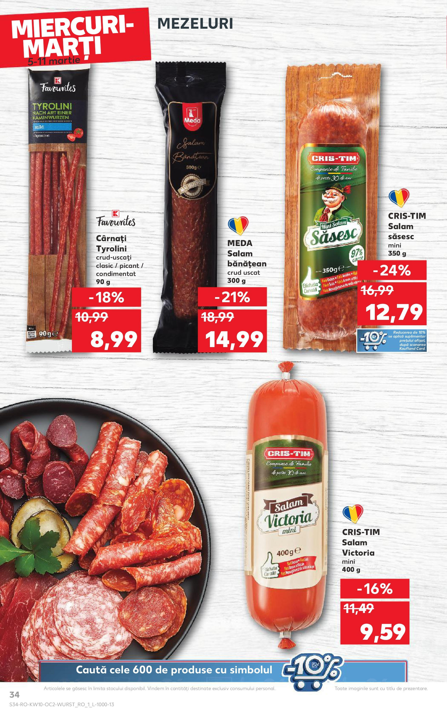Catalog Kaufland 5 - 11 Martie 2025 | Pagina 34 | Produse: Salam, Pește, Cârnați