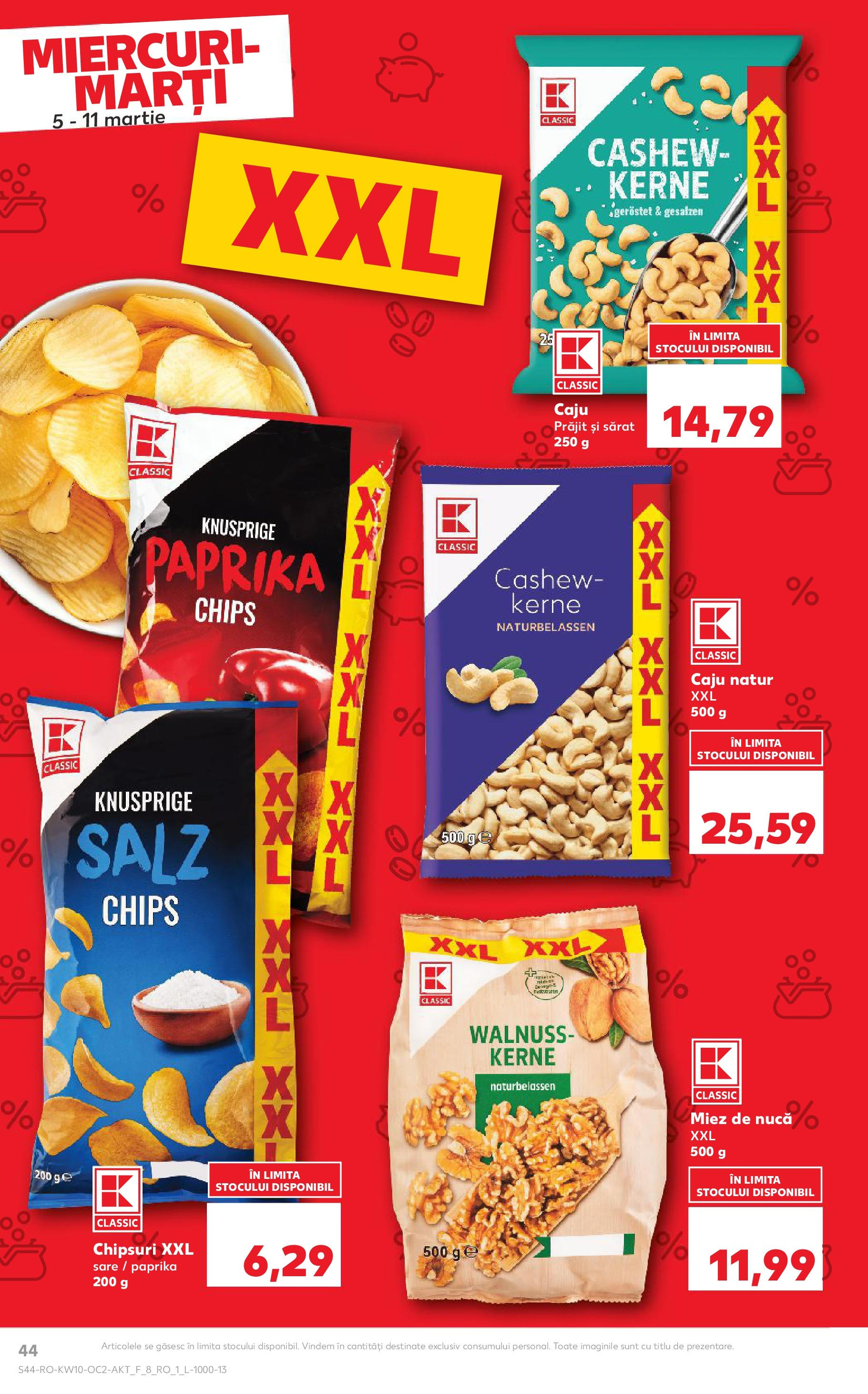 Catalog Kaufland 5 - 11 Martie 2025 | Pagina 44 | Produse: Caju, Chipsuri, Sare