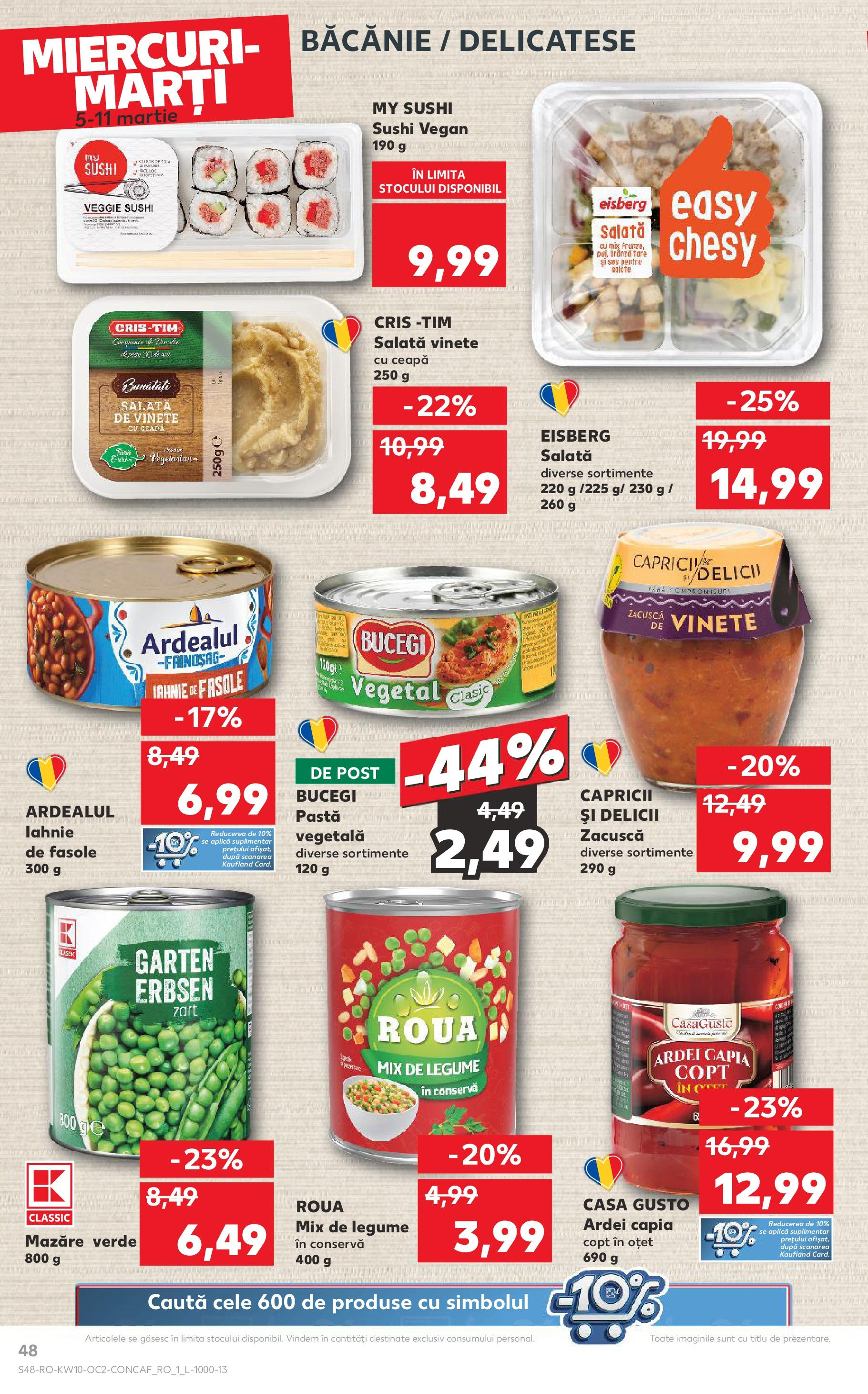 Catalog Kaufland 5 - 11 Martie 2025 | Pagina 48 | Produse: Mazăre, Salată, Legume, Sos