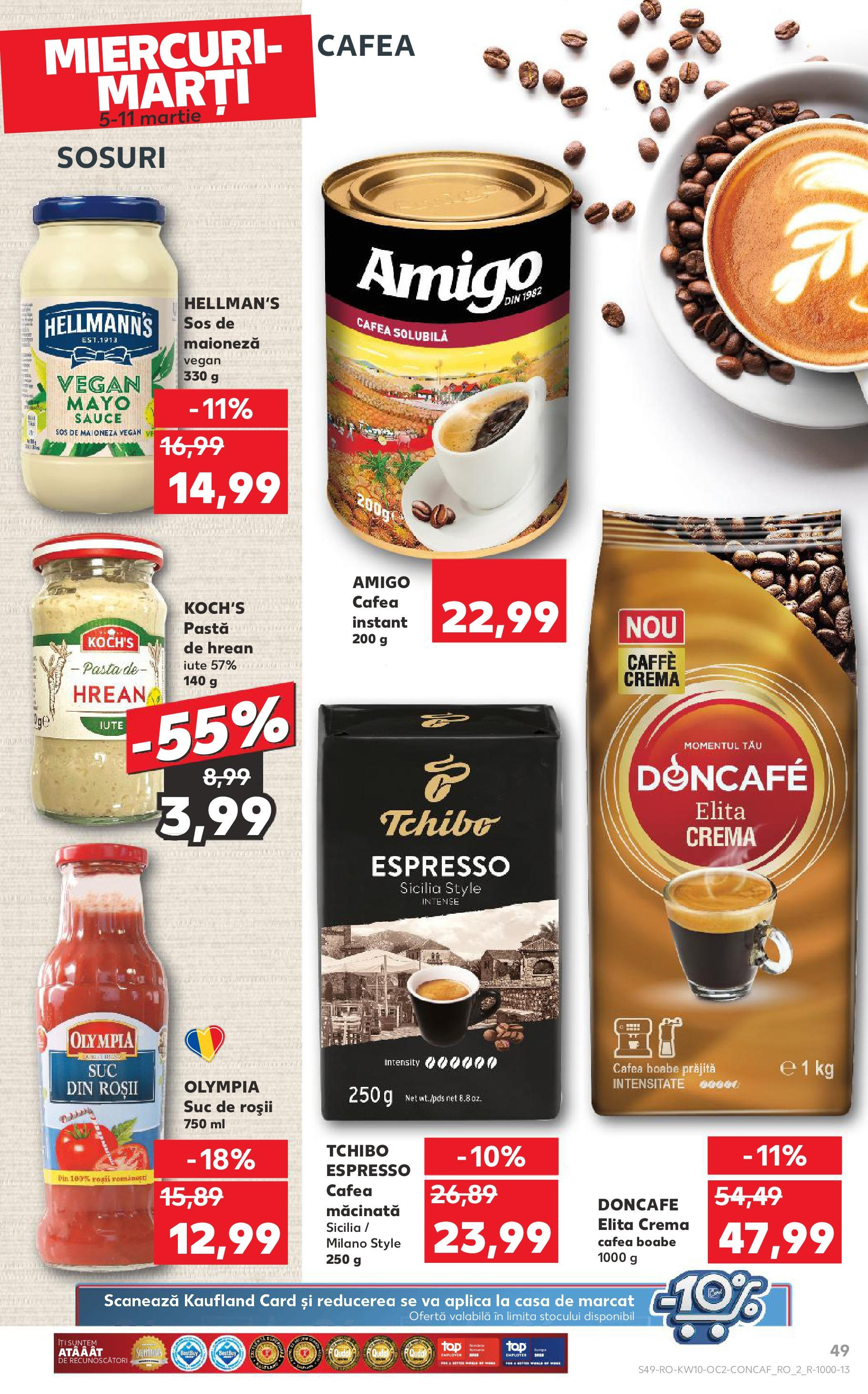 Catalog Kaufland 5 - 11 Martie 2025 | Pagina 49 | Produse: Delgeç, Cremă, Cafea, Roșii