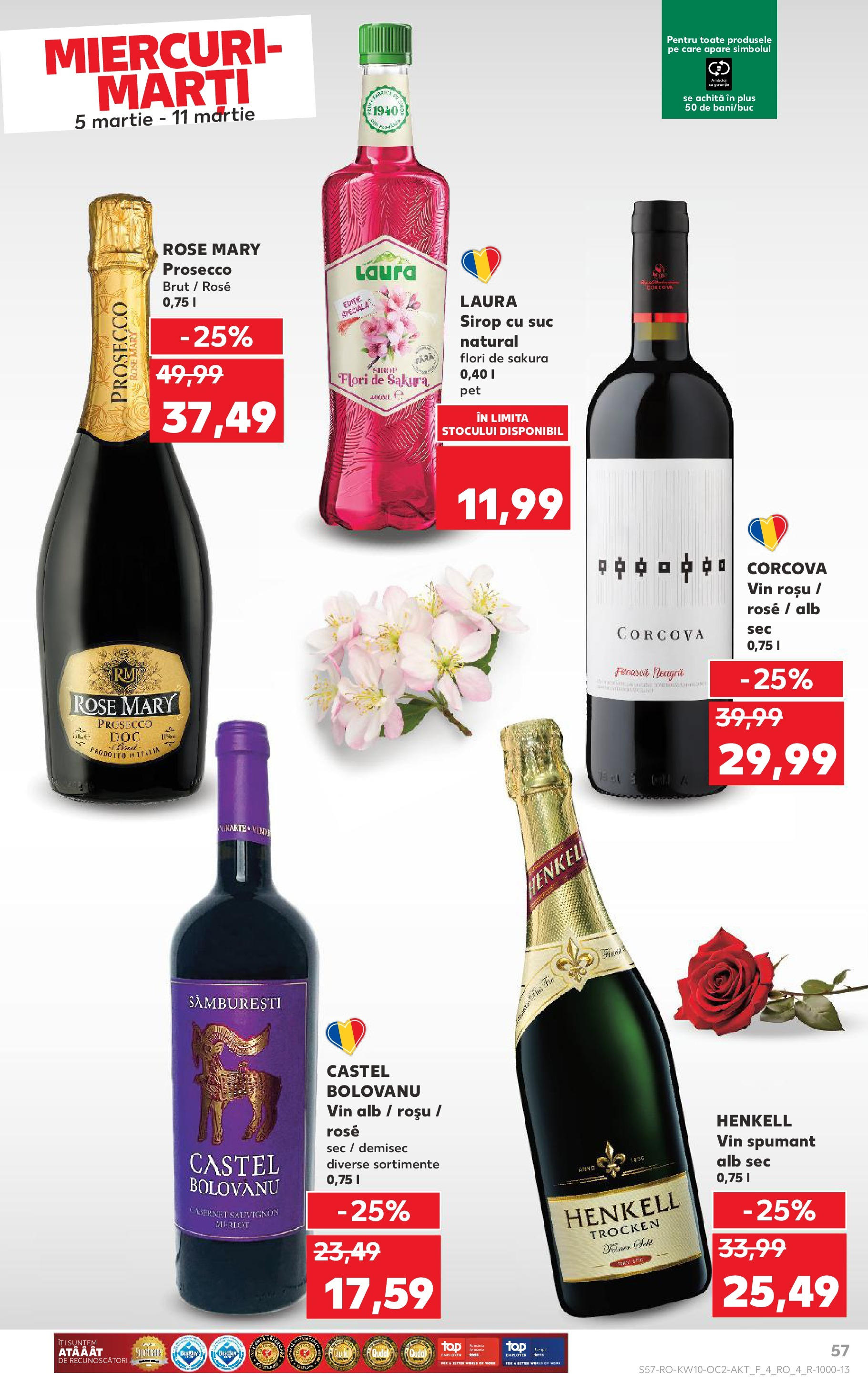 Catalog Kaufland 5 - 11 Martie 2025 | Pagina 57 | Produse: Prosecco, Suc, Vin, Sirop