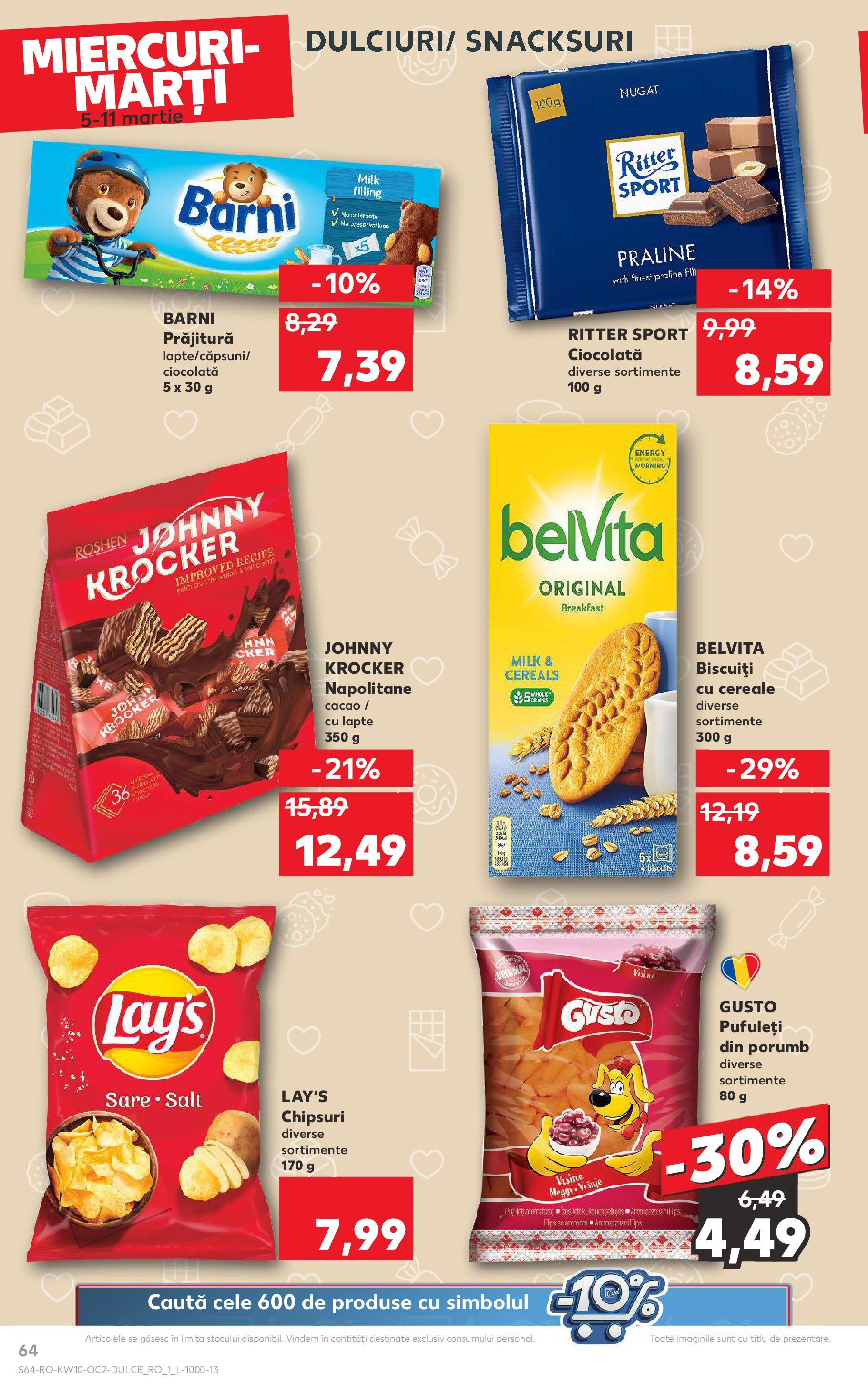 Catalog Kaufland 5 - 11 Martie 2025 | Pagina 64 | Produse: Lapte, Cereale, Chipsuri, Biscuiți