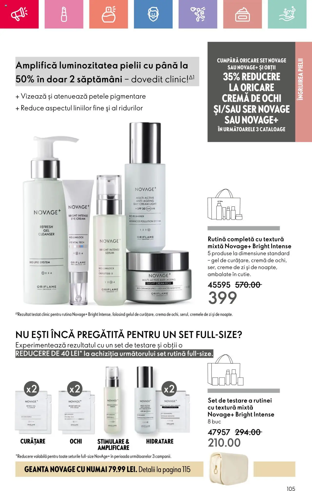 Catalog Oriflame 23 Martie - 12 Aprilie 2025 | Pagina 105 | Produse: Serum, Geantă, Cremă