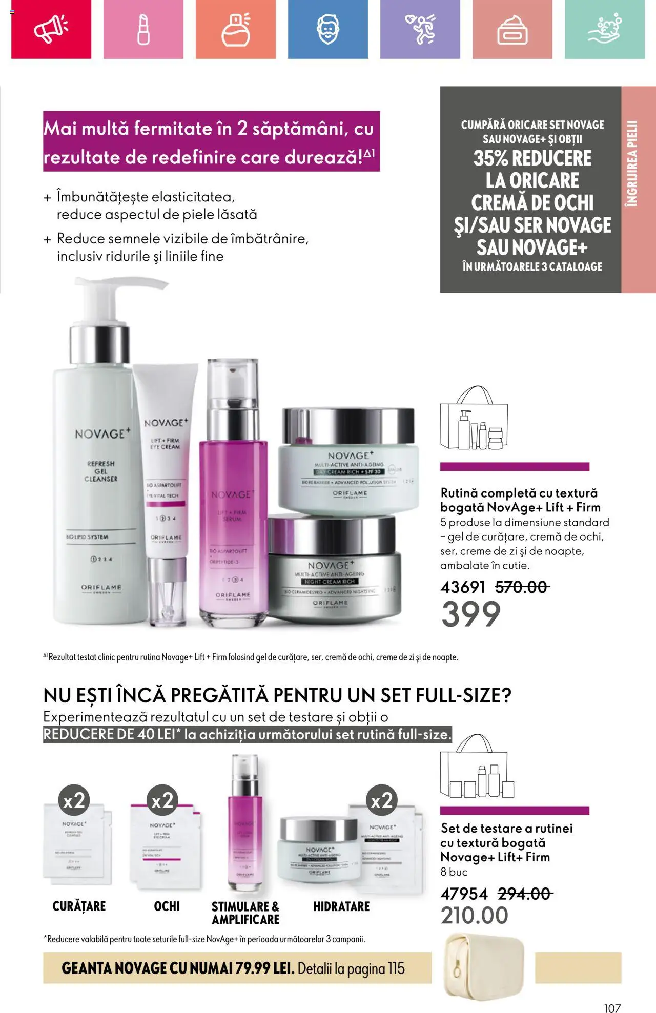 Catalog Oriflame 23 Martie - 12 Aprilie 2025 | Pagina 107 | Produse: Şerit ödül, Serum, Geantă, Cremă