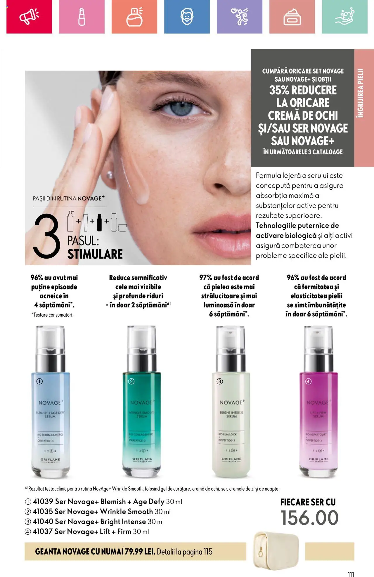 Catalog Oriflame 23 Martie - 12 Aprilie 2025 | Pagina 111 | Produse: Serum, Geantă, Cremă