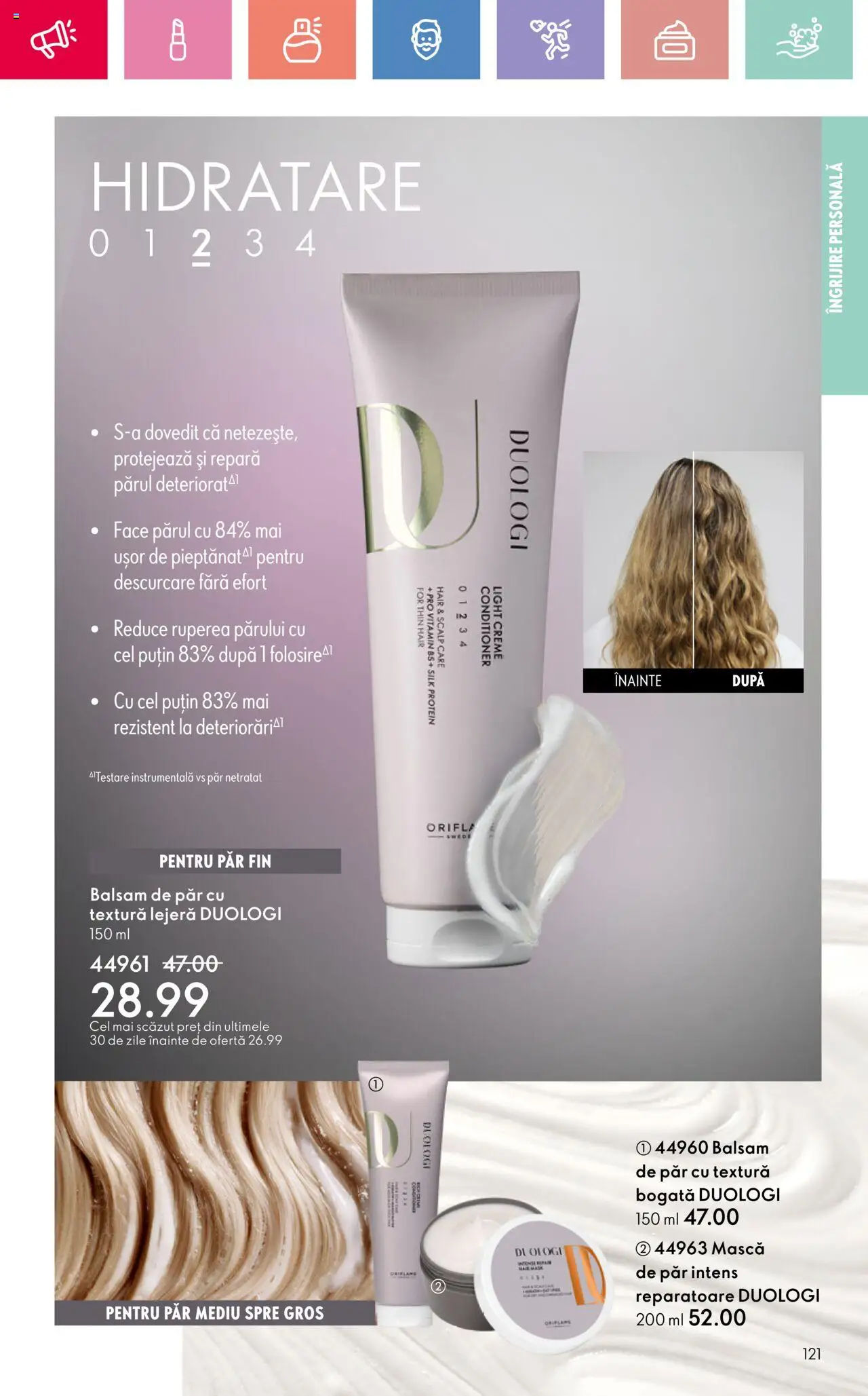 Catalog Oriflame 23 Martie - 12 Aprilie 2025 | Pagina 121 | Produse: Balsam, Mască de păr, Balsam de păr